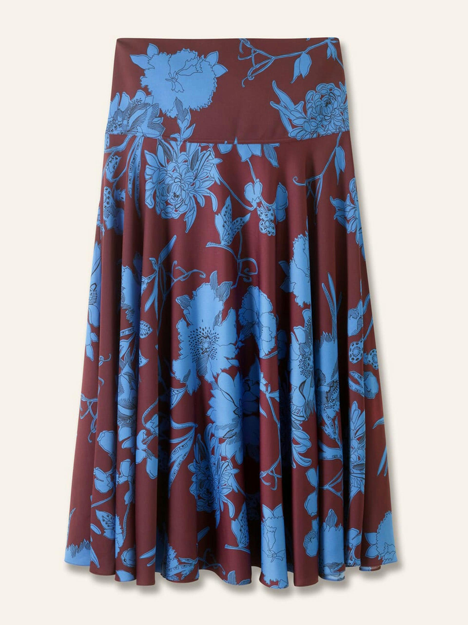 Scribble floral print maxi skirt
