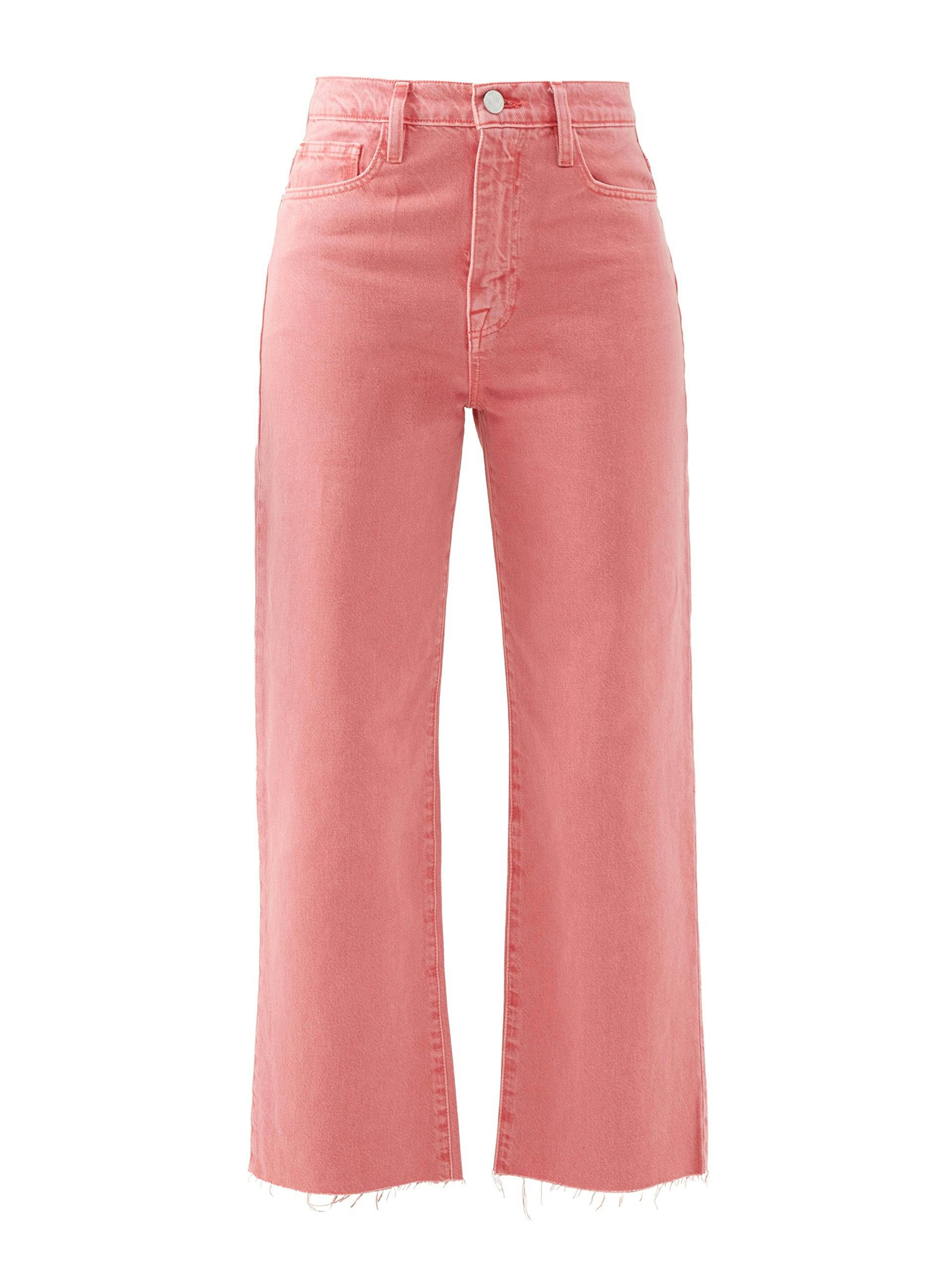 Pink cropped jeans