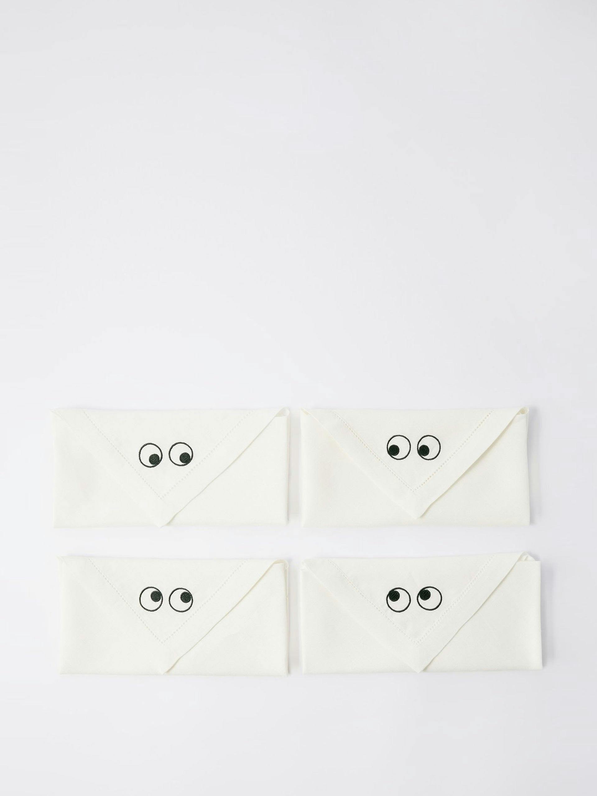 Linen napkins with eyes (set of 4)