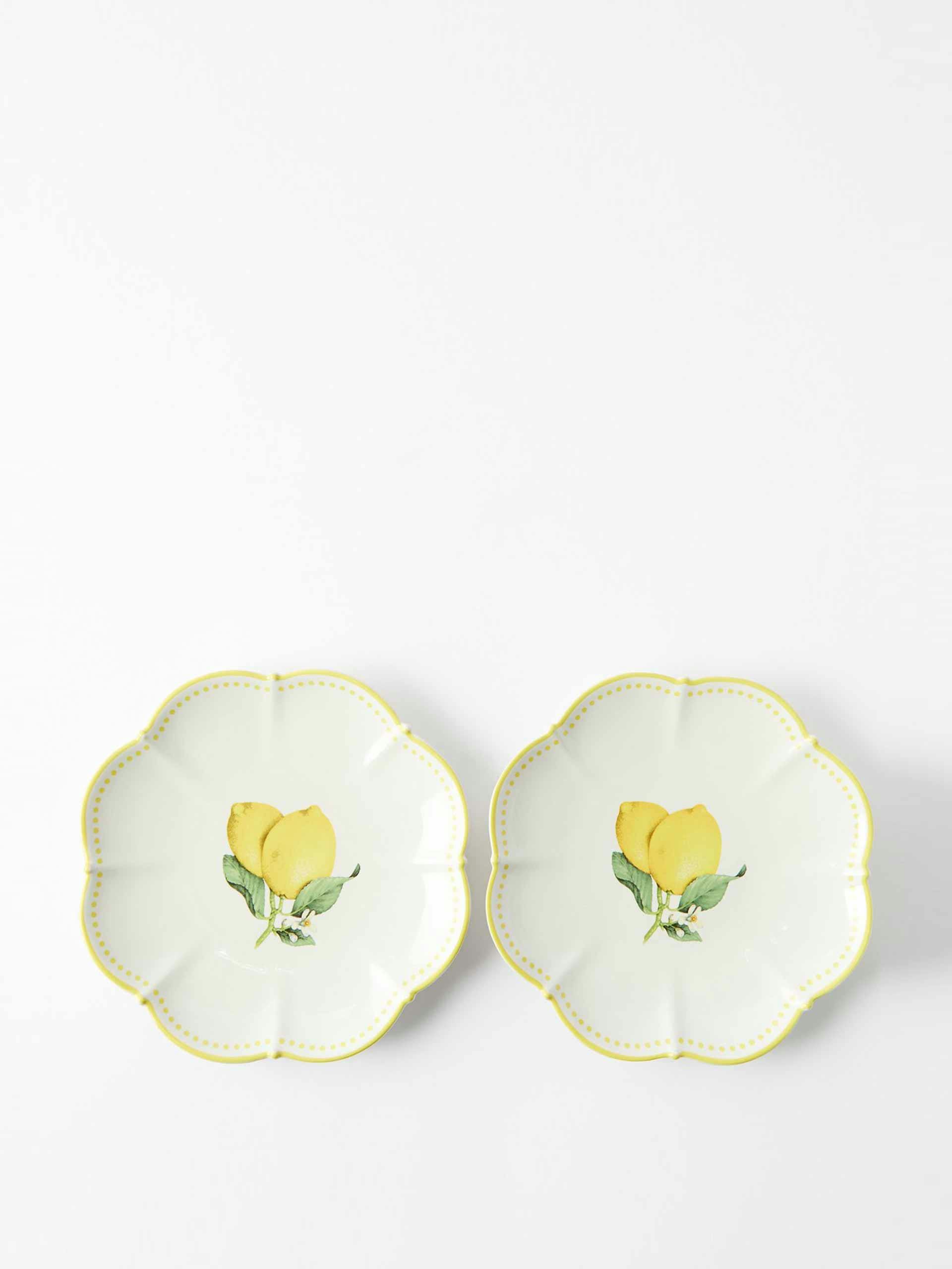 Lemon stoneware dinner plate ( set of two )