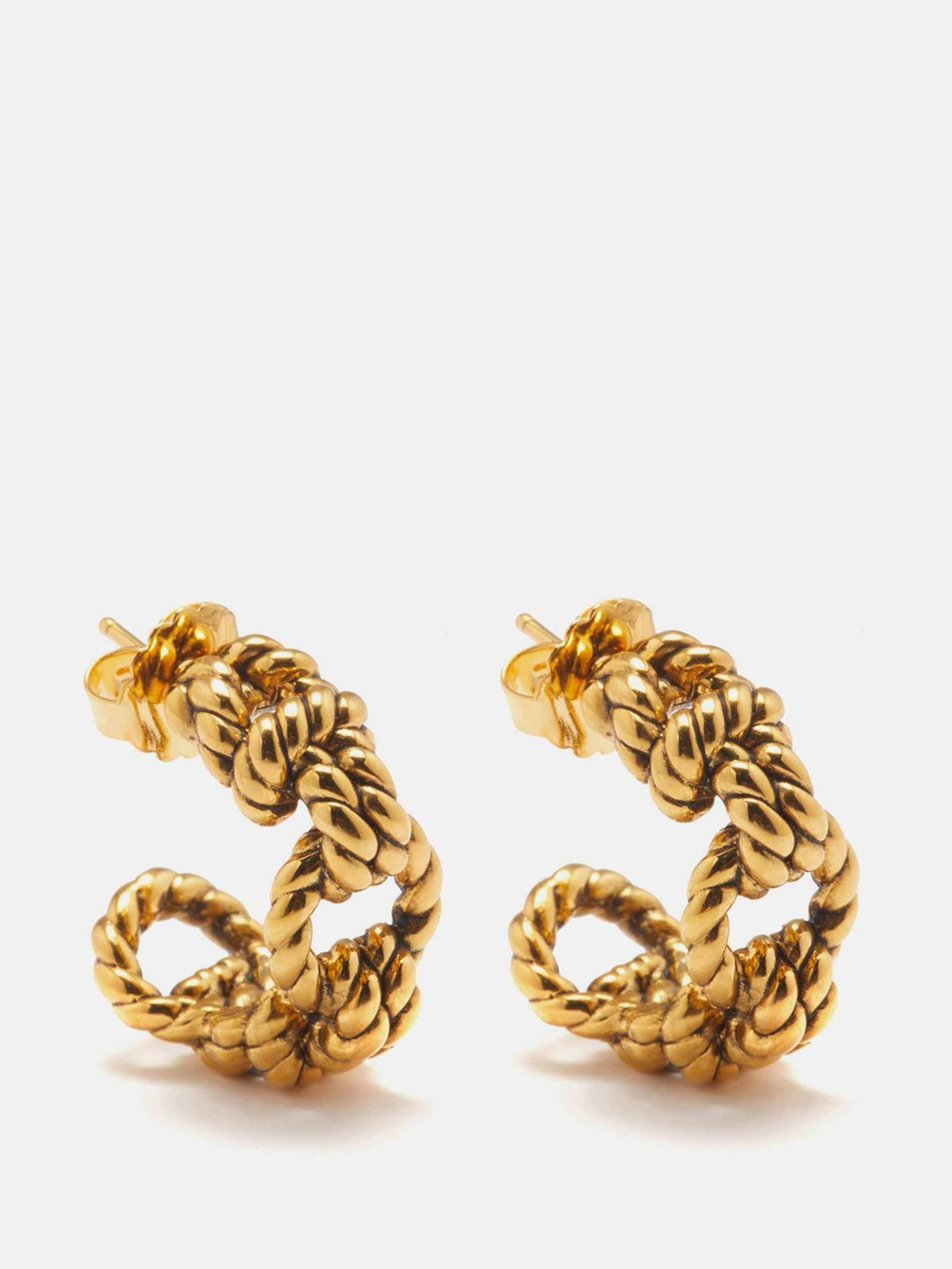 Rope 18kt gold-plated earrings