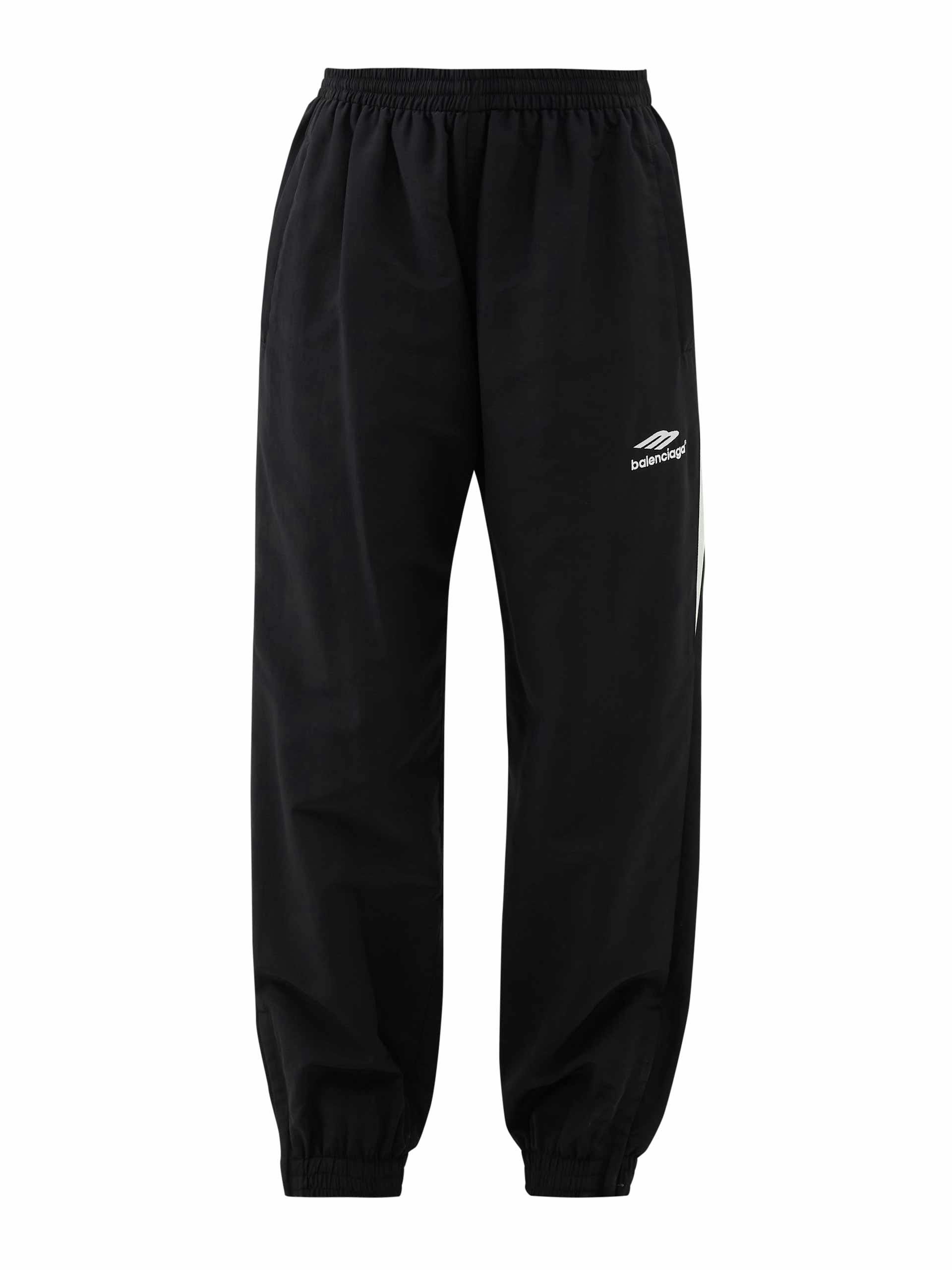 Black logo-embroidered shell track pants