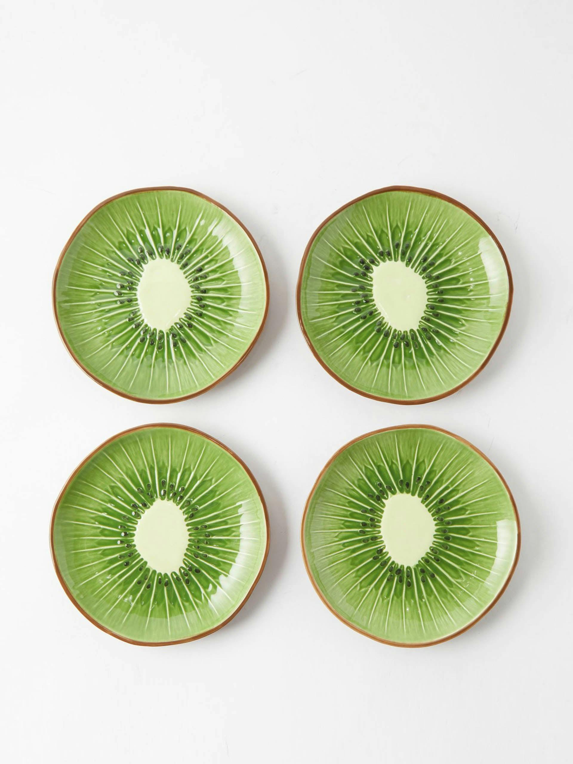 Kiwi dessert plates (set of 4)