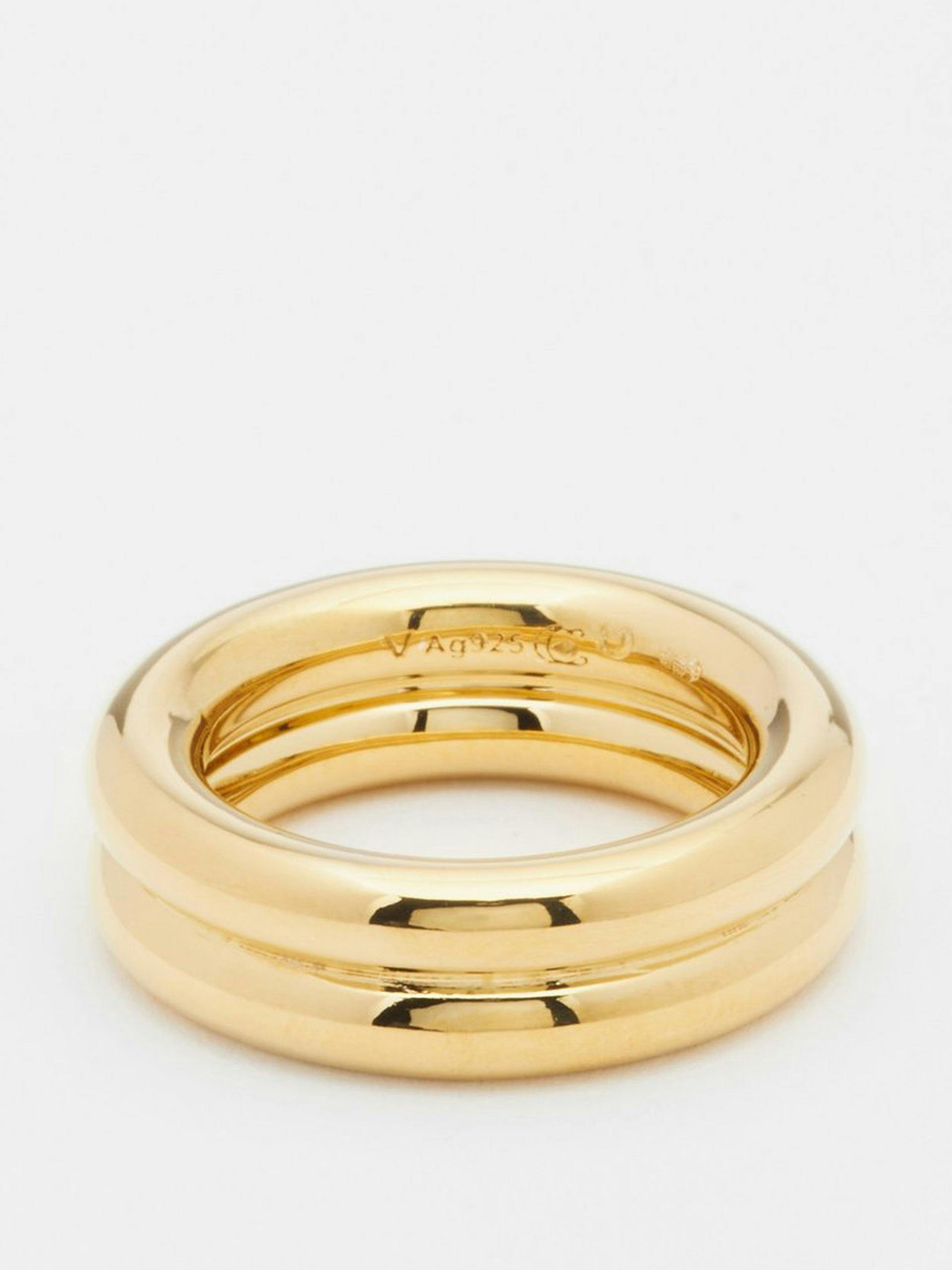 18kt gold-vermeil layered ring