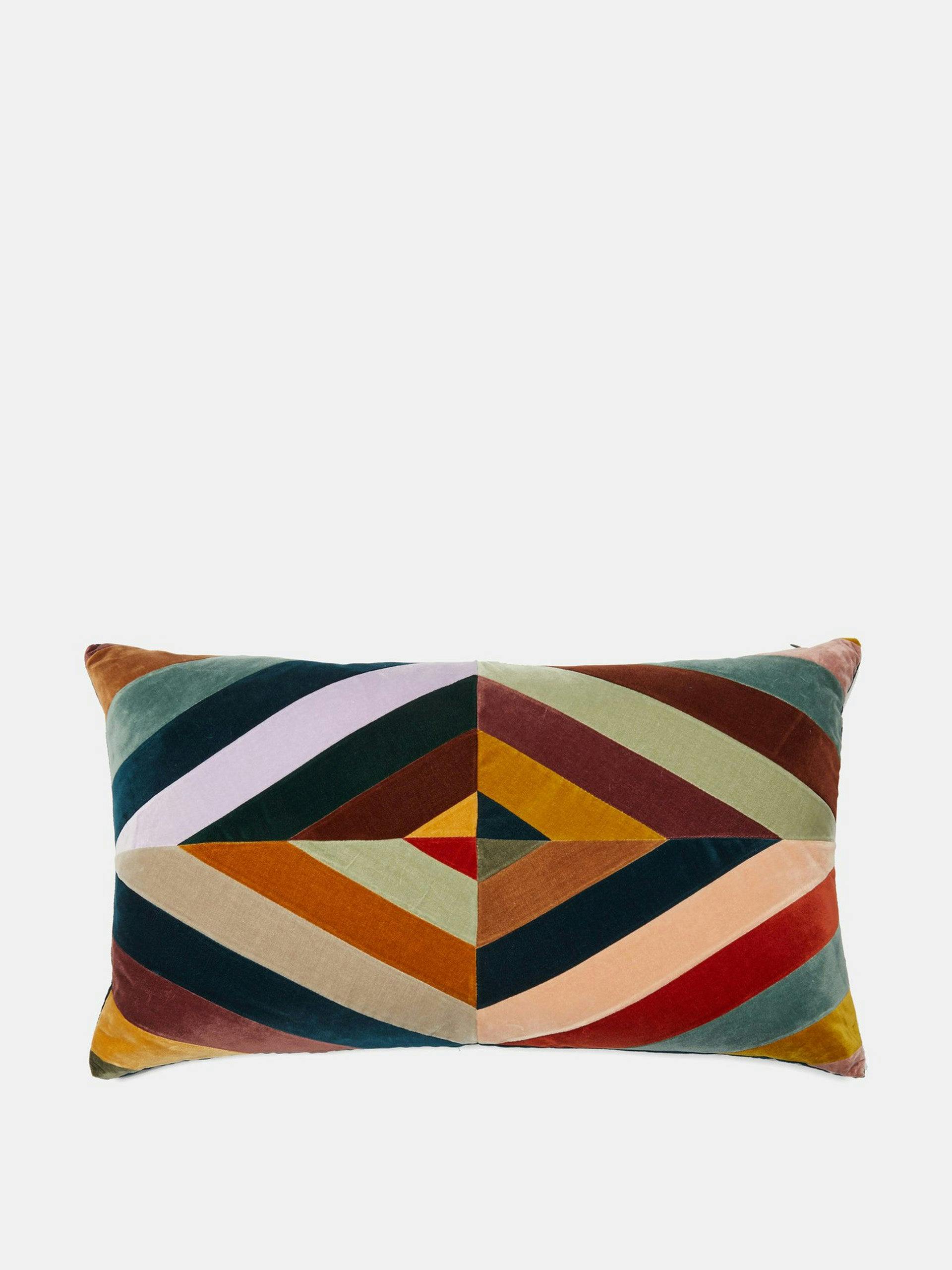 Liv rectangular cotton-velvet cushion