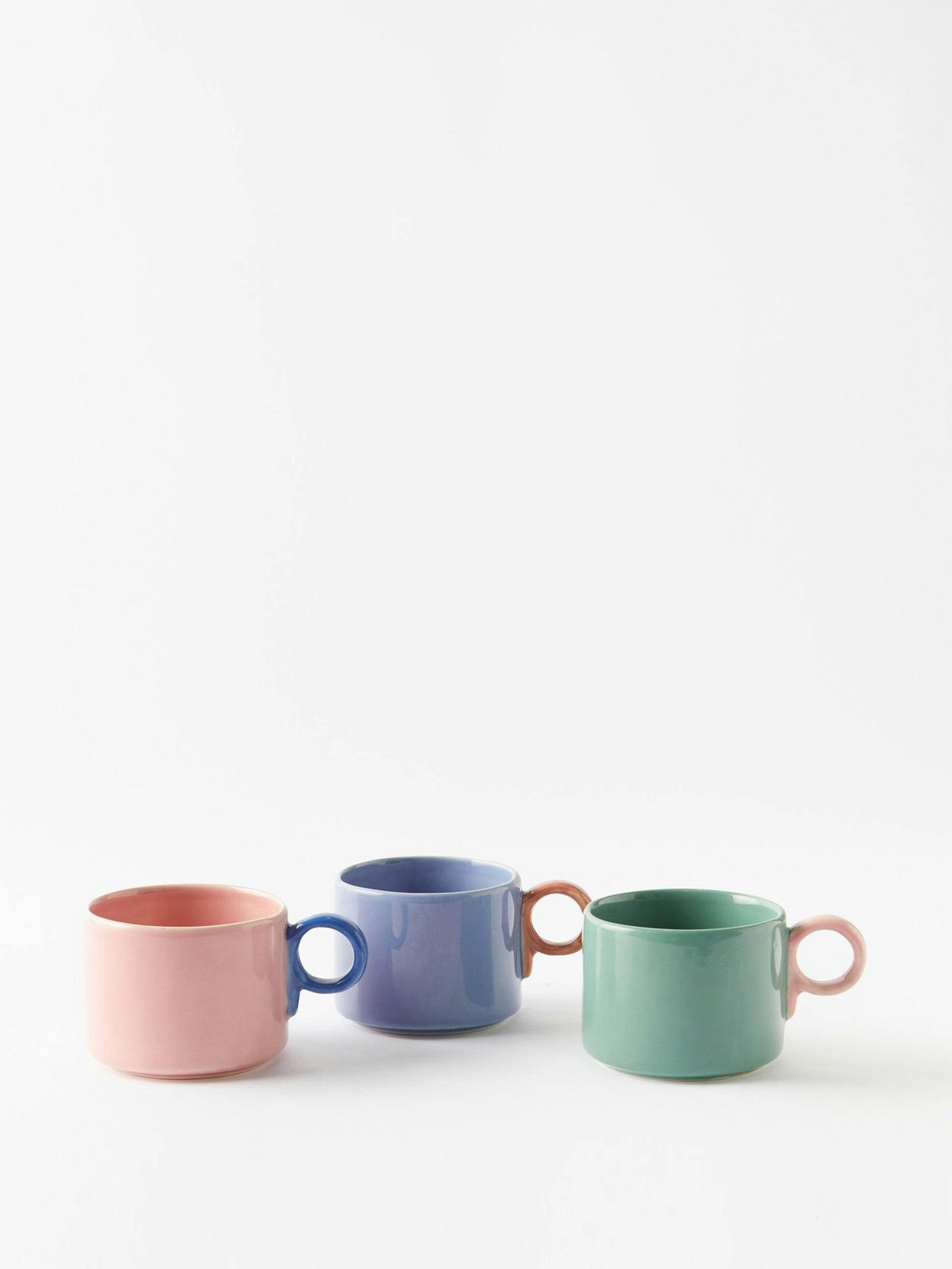 Candy stoneware mugs (set of 3)