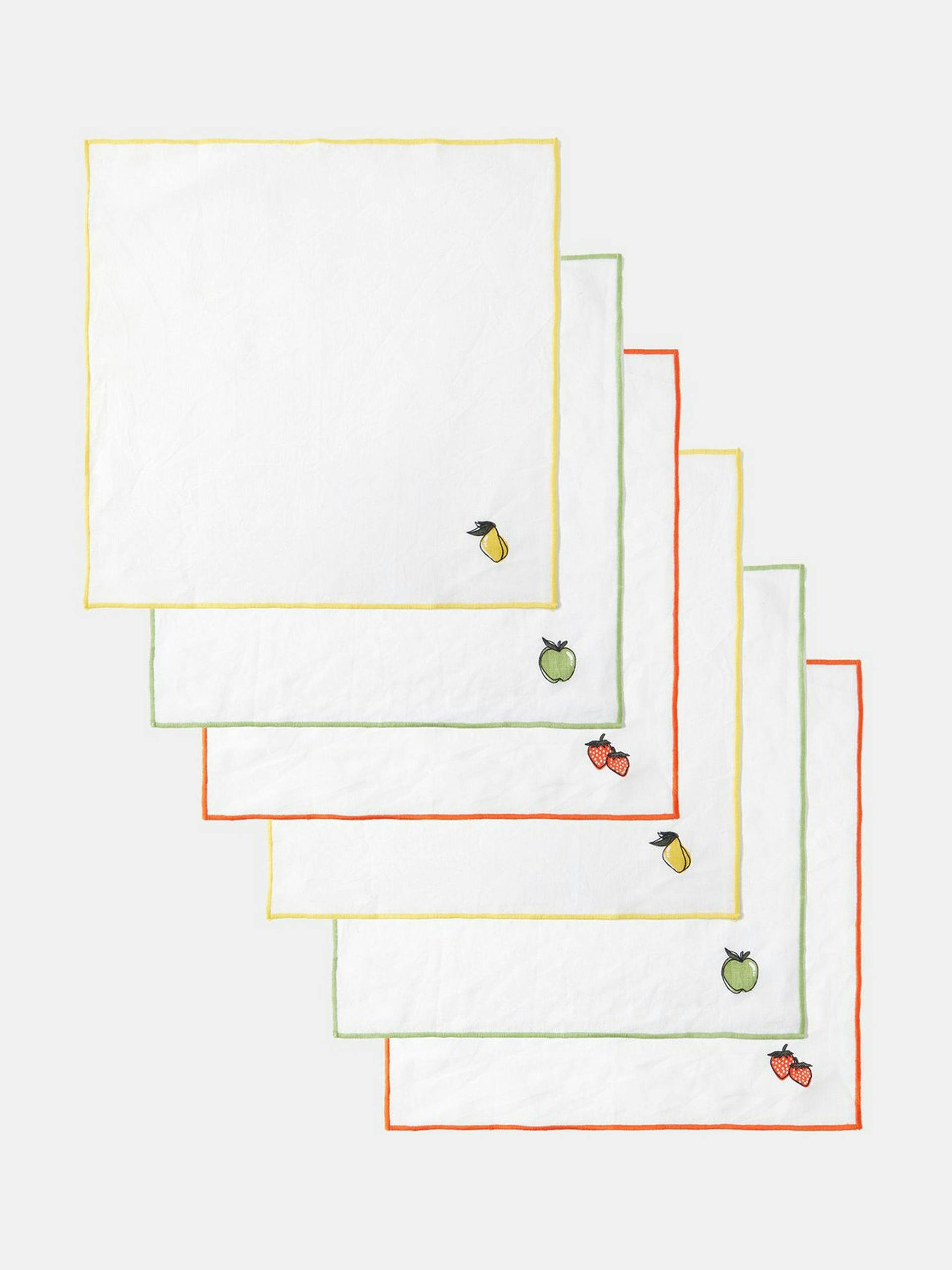 Fruit embroidered napkins (set of 6)
