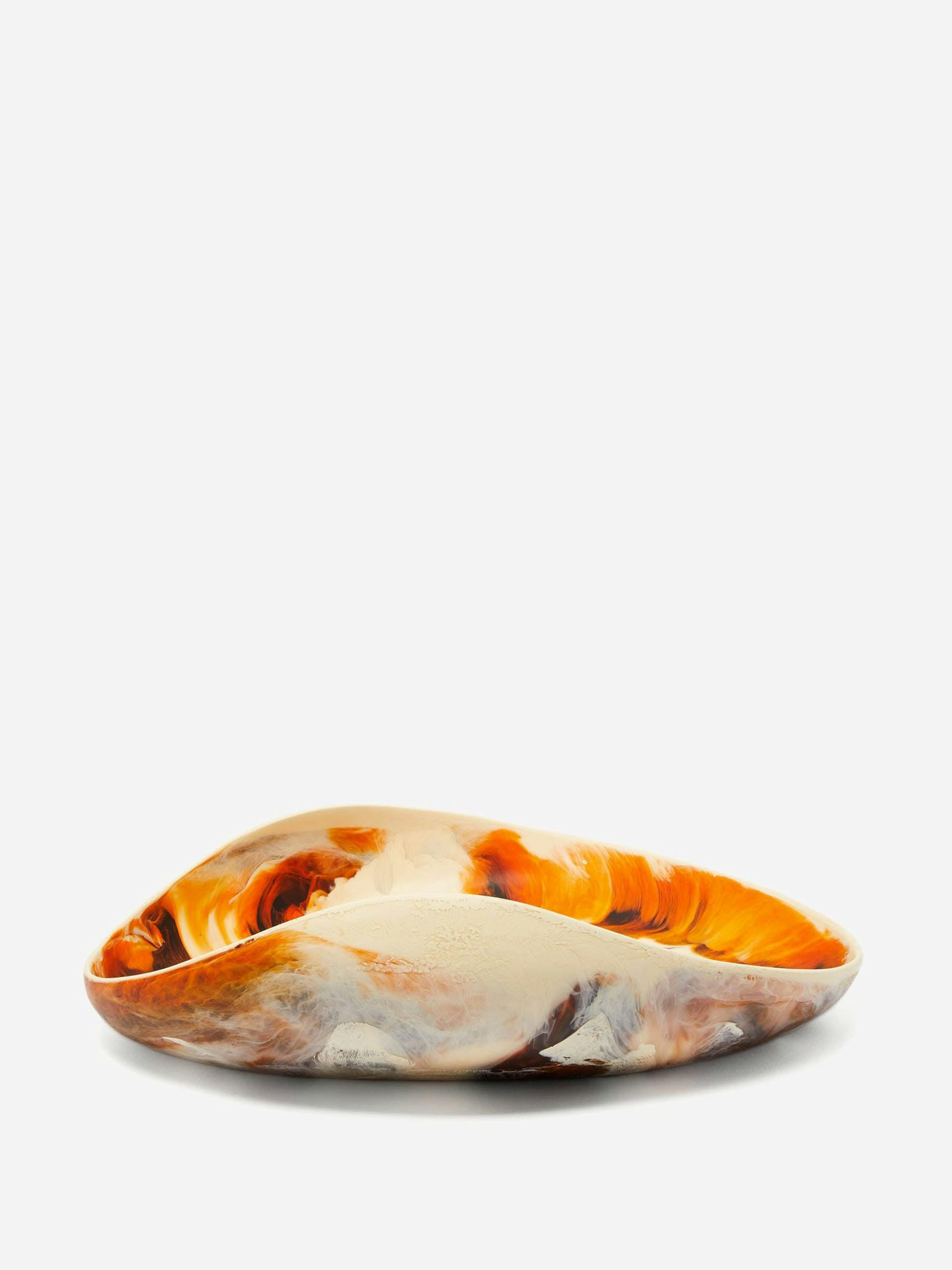 Leaf large marbled-resin bowl