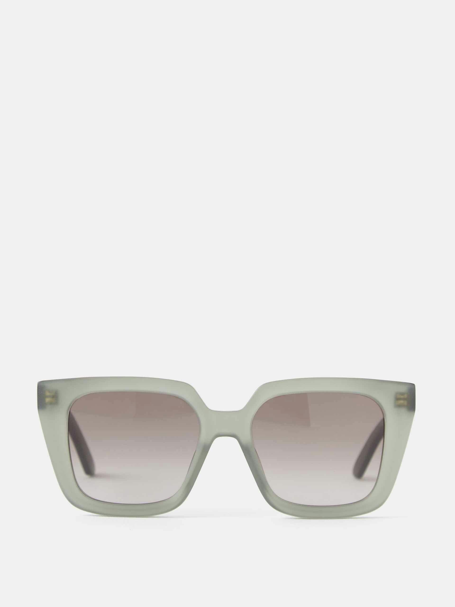 Green oversized square acetate sunglasses