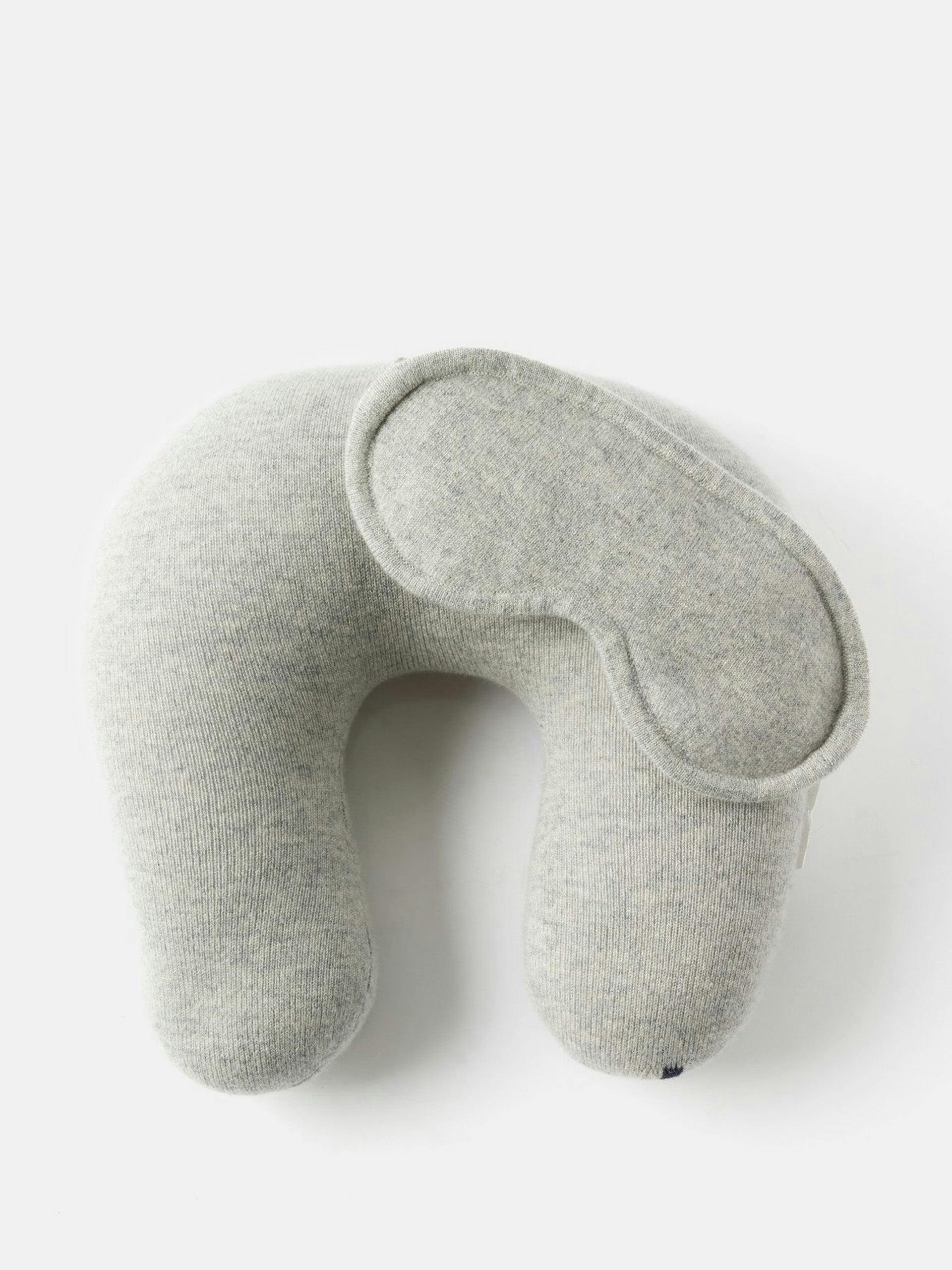 Stretch-cashmere pillow and eye mask set