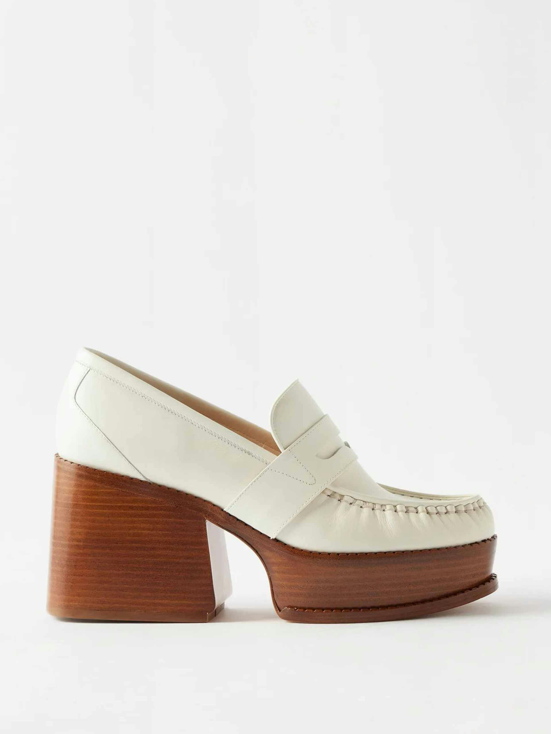 Augusta leather platform loafers