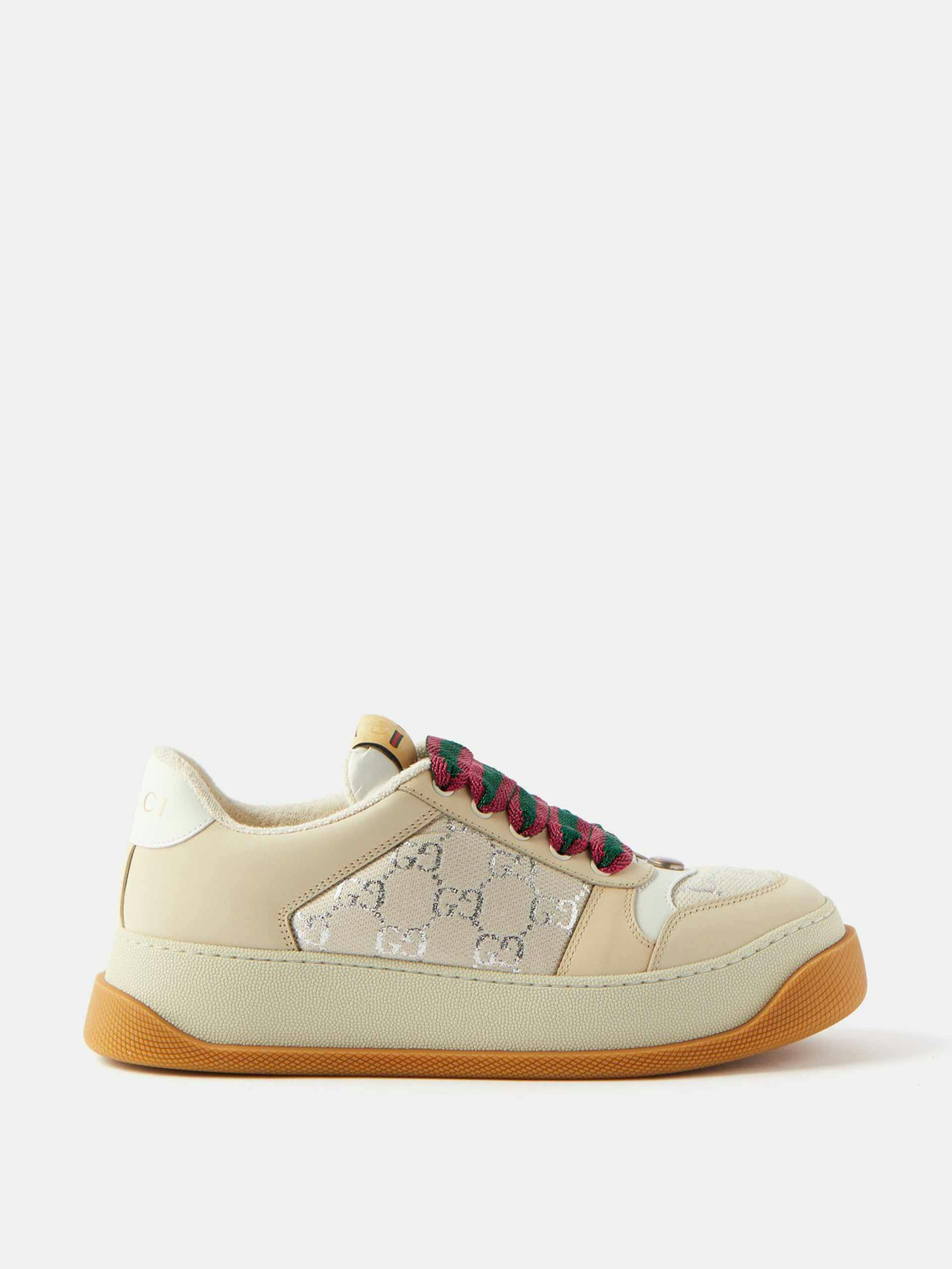 Beige GG leather sneakers