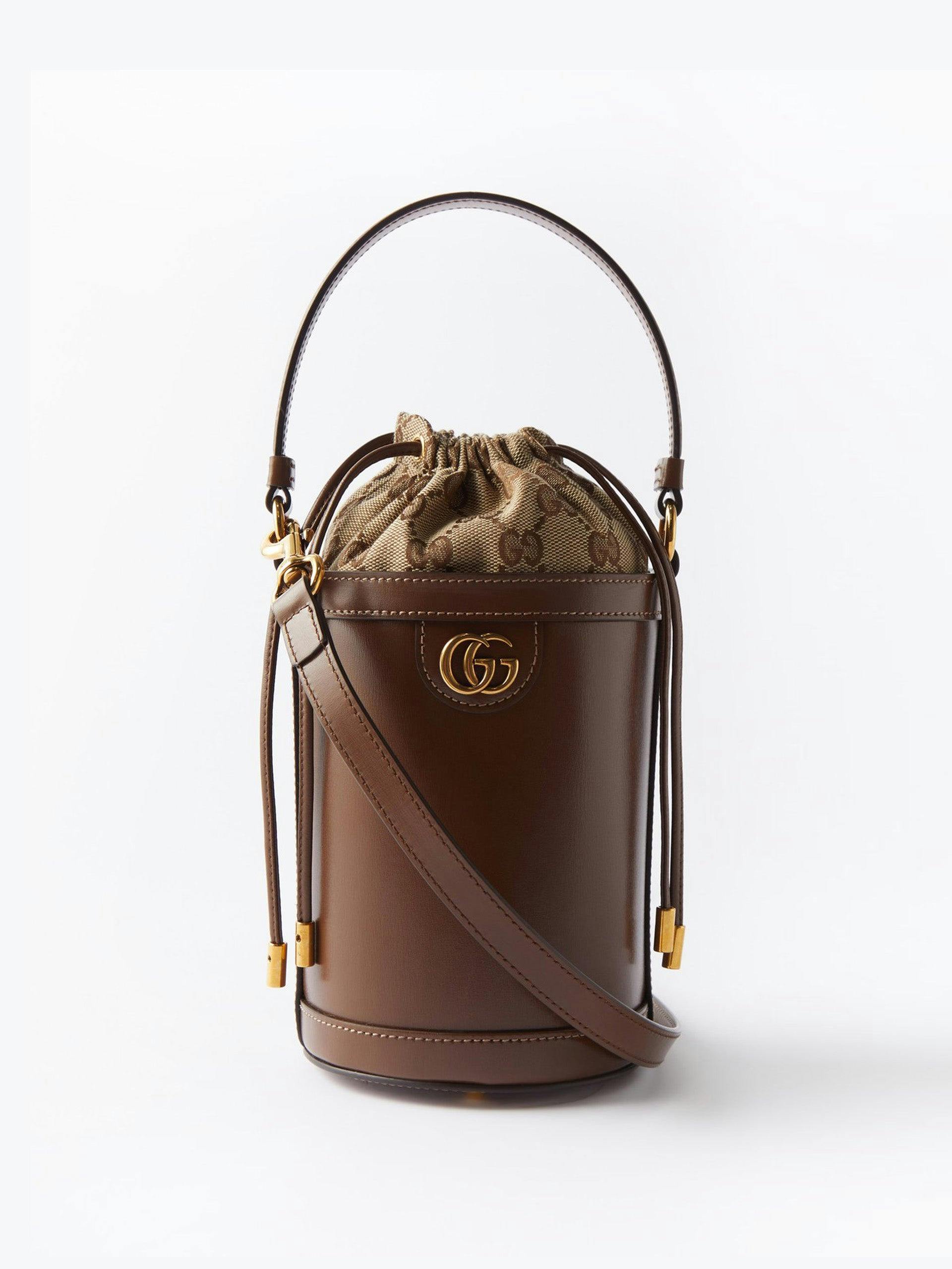 Ophidia mini GG Supreme and leather bucket bag