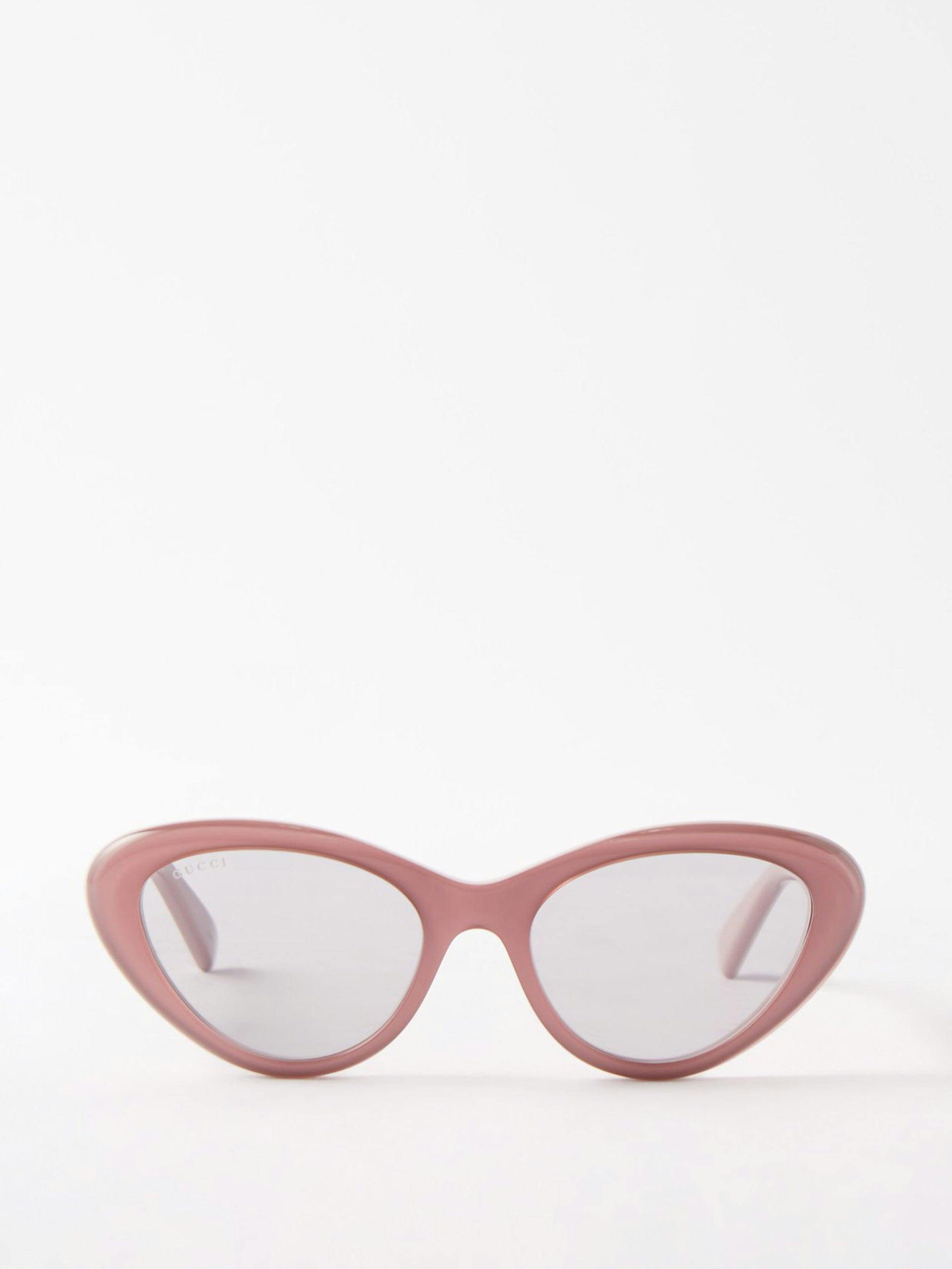 Pink cat-eye frame acetate sunglasses