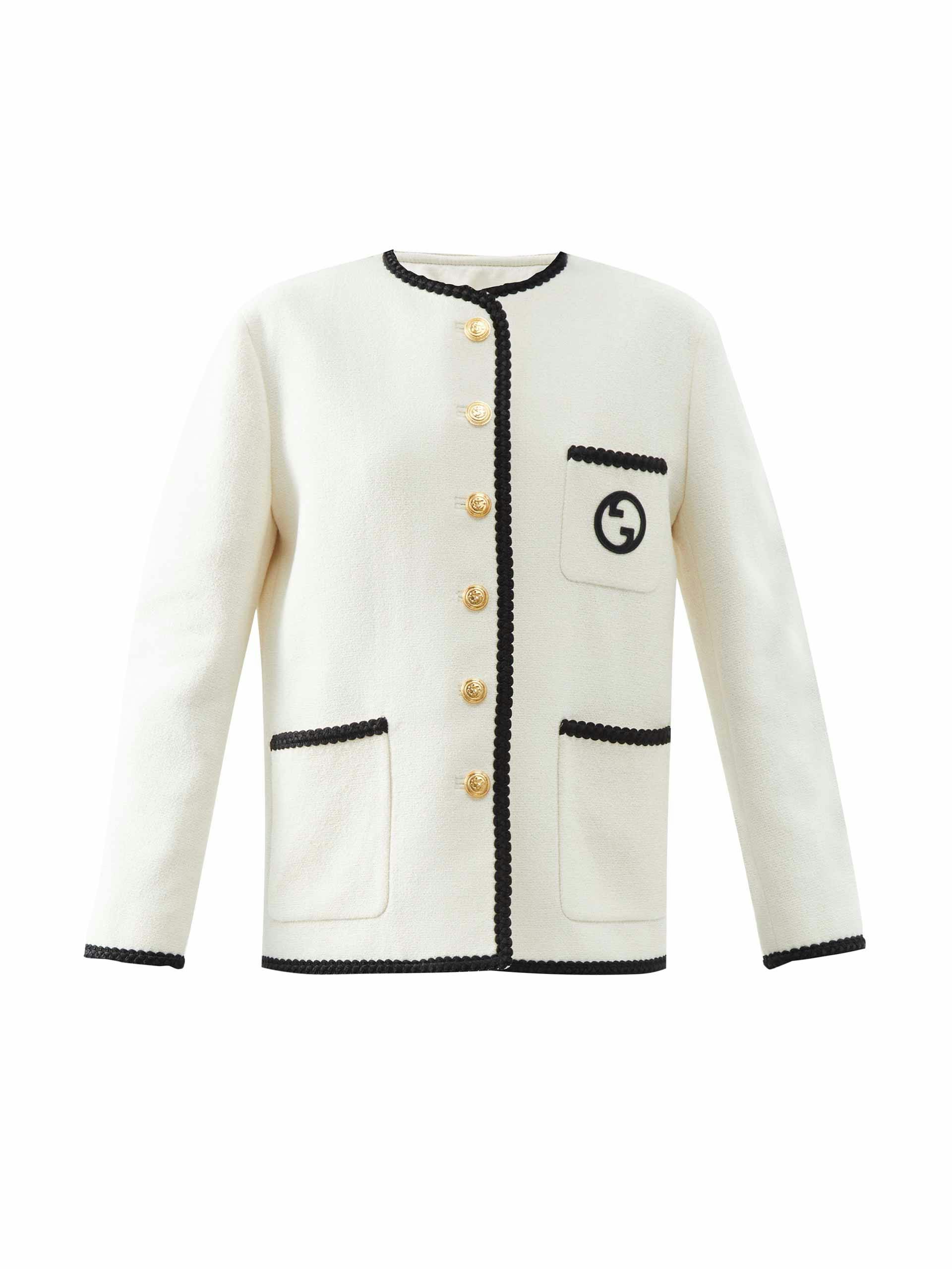 White wool-blend jacket
