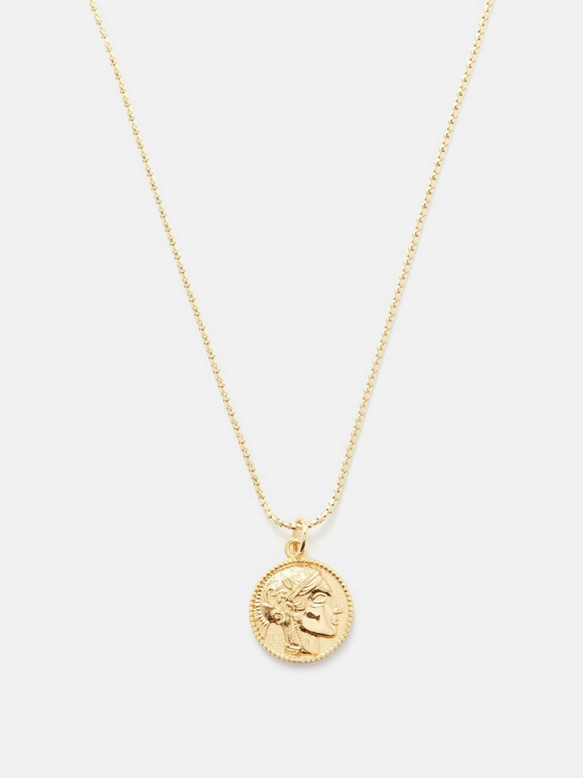 Gold plated coin charm necklace
