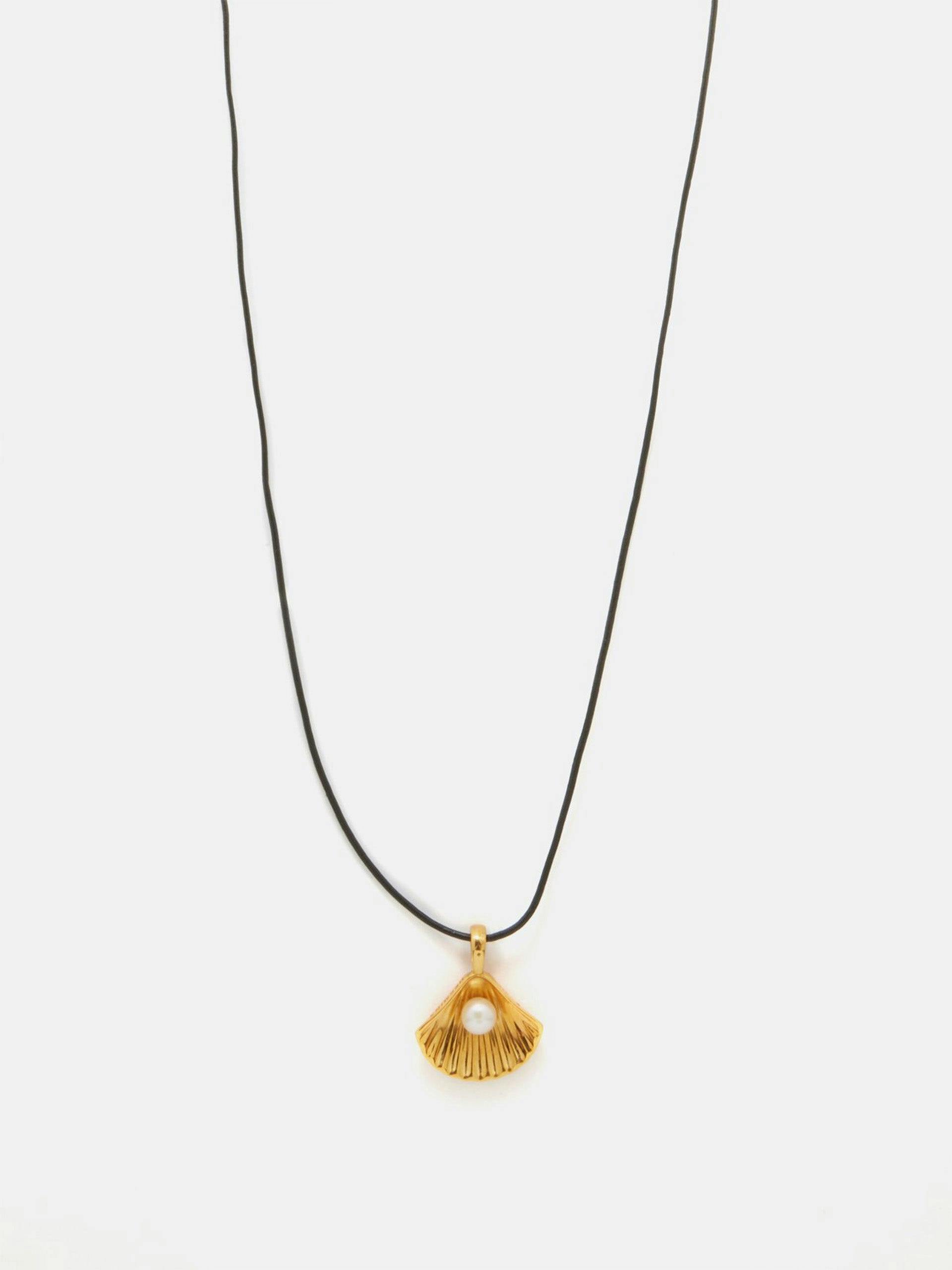 Kochyli leather and gold-vermeil necklace