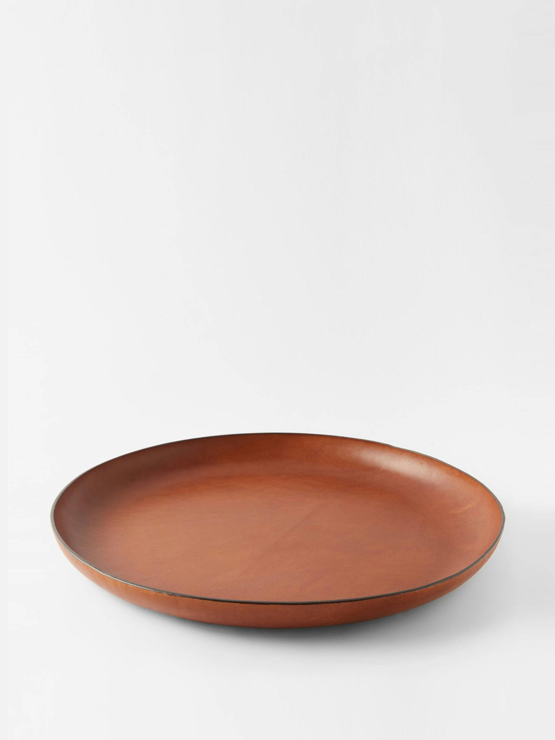 Moulded-leather tray