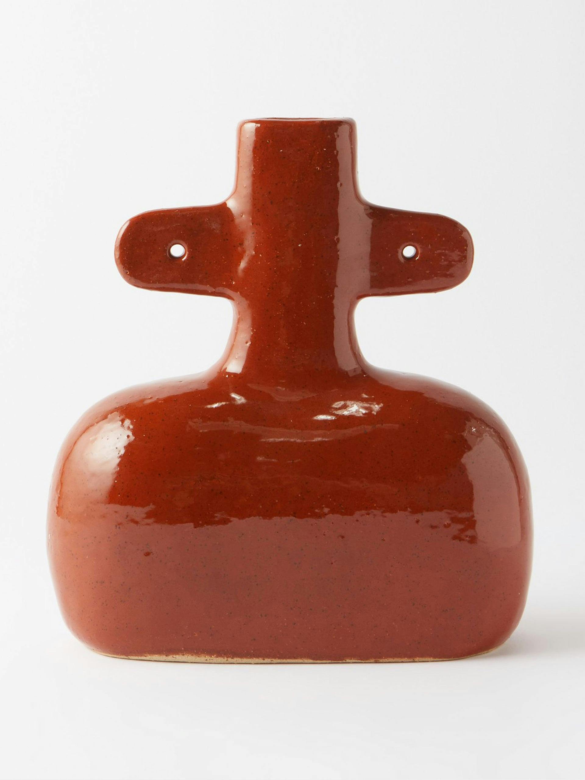 Red 10 glazed stoneware vase