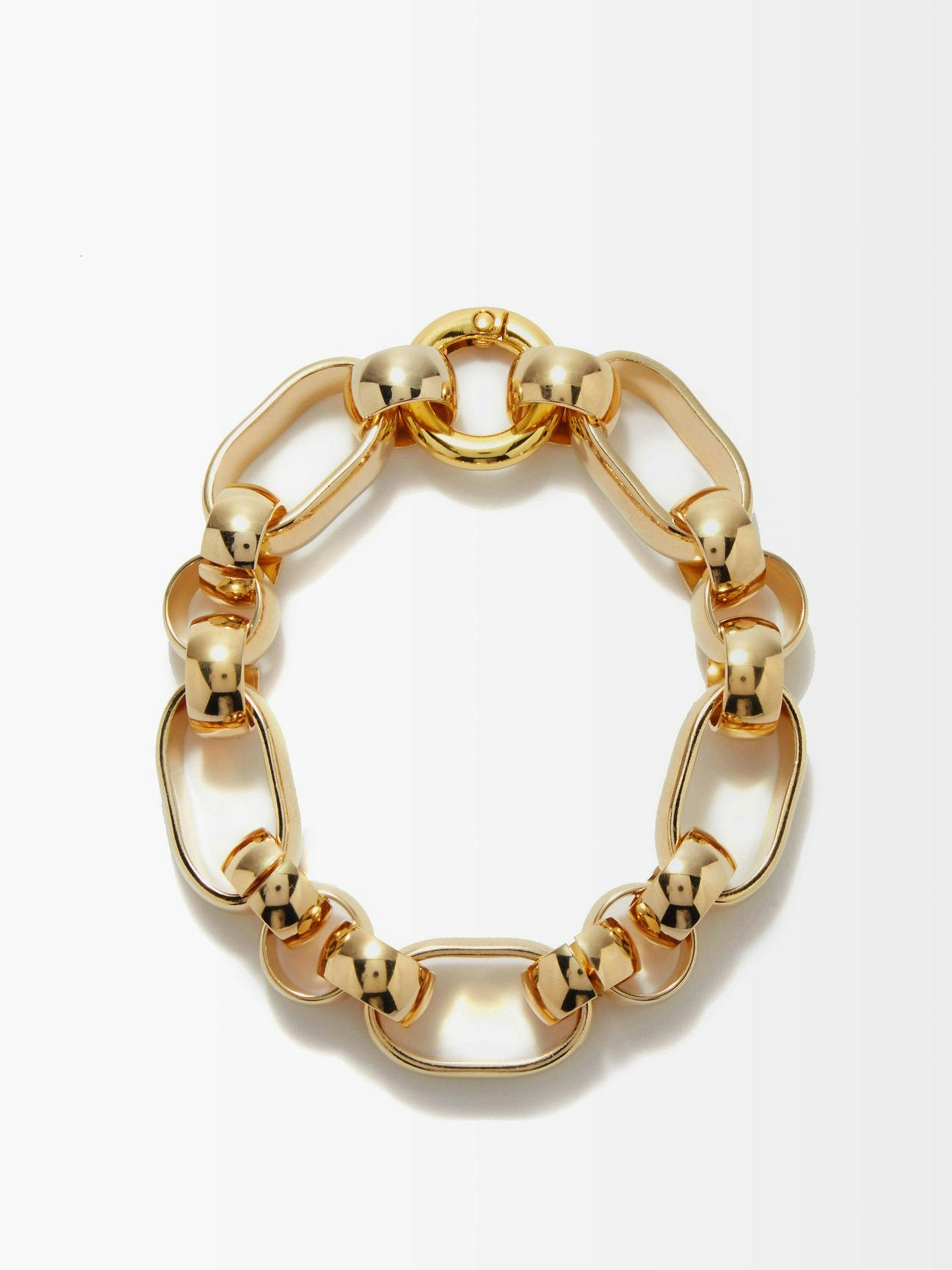 Gold gold-plated rope-chain bracelet