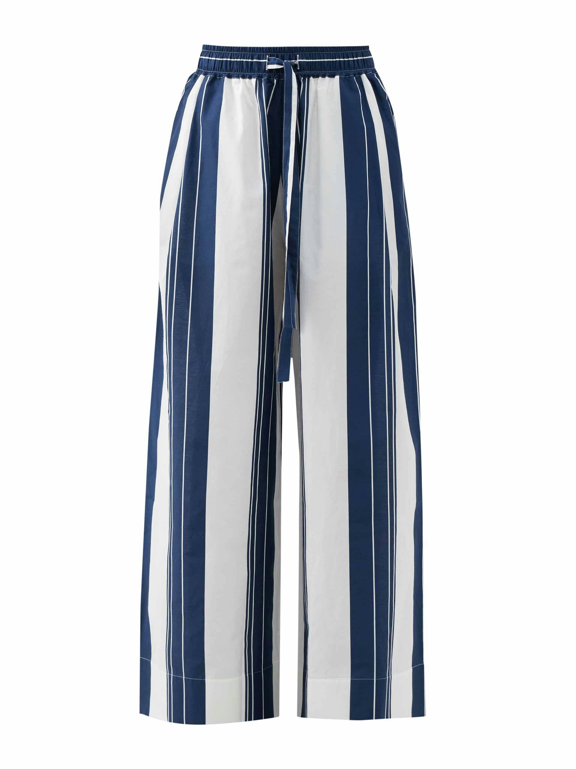 Hampden striped silk-blend wide-leg trousers