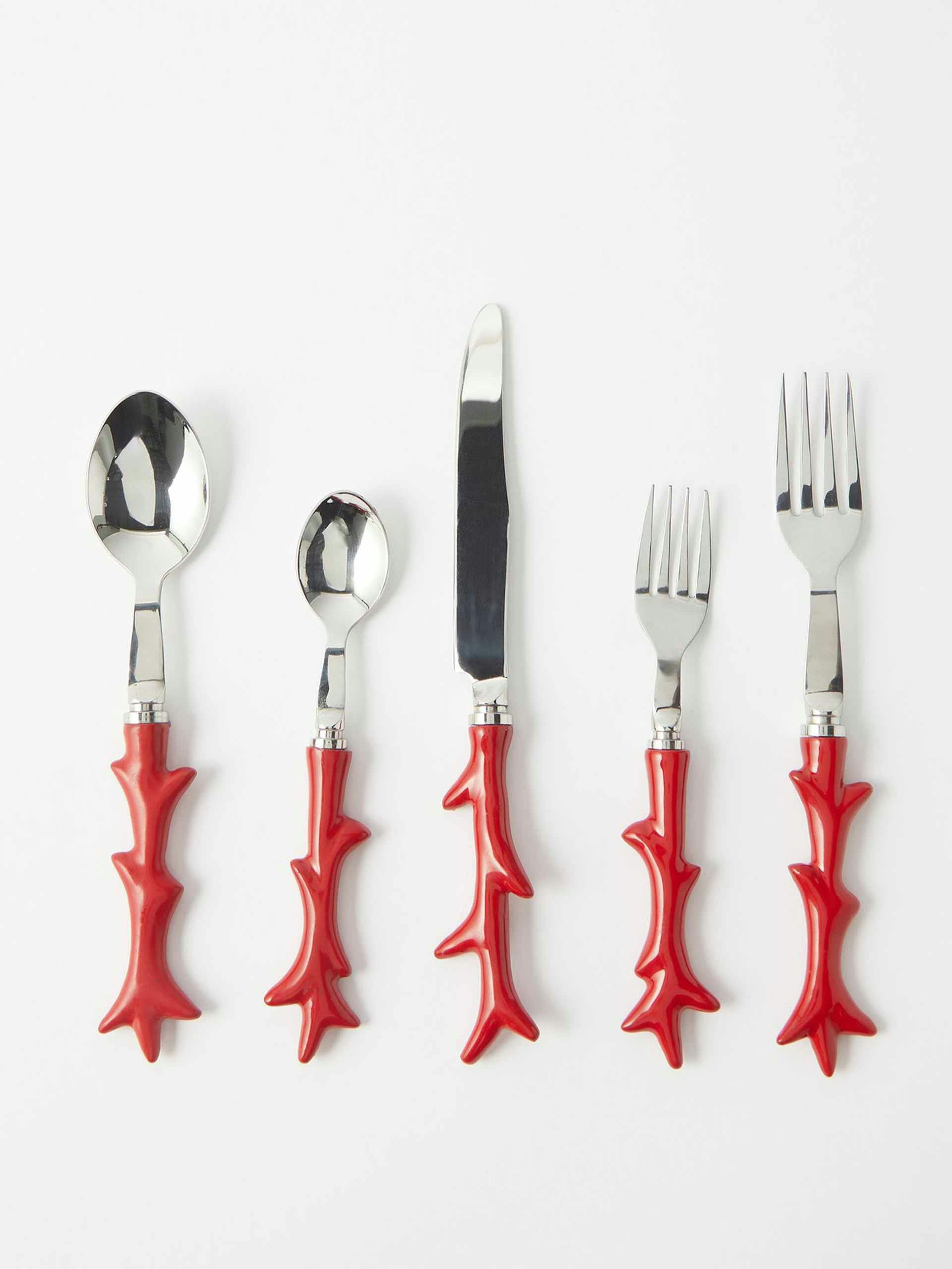 Coral stainless-steel cutlery set (set of 5)