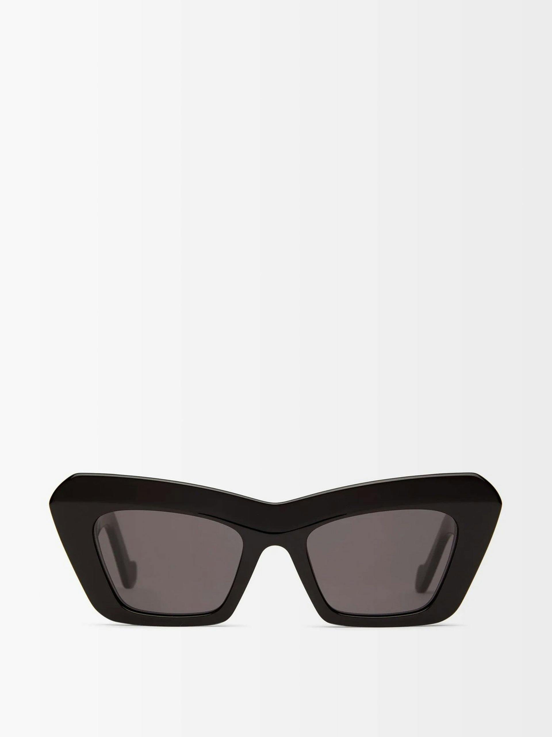 Black Anagram-logo cat-eye sunglasses