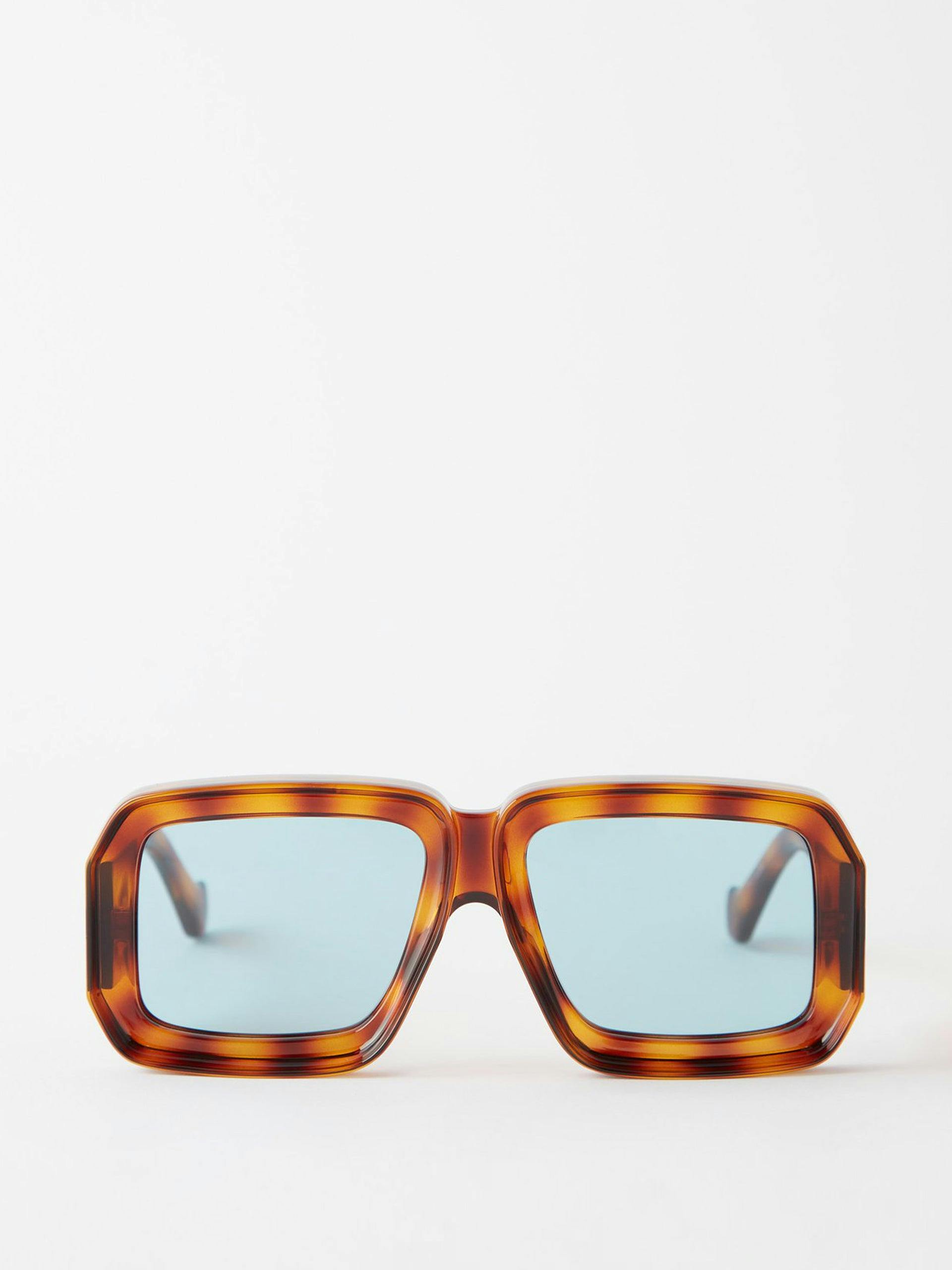 Tortoiseshell square-frame acetate sunglasses