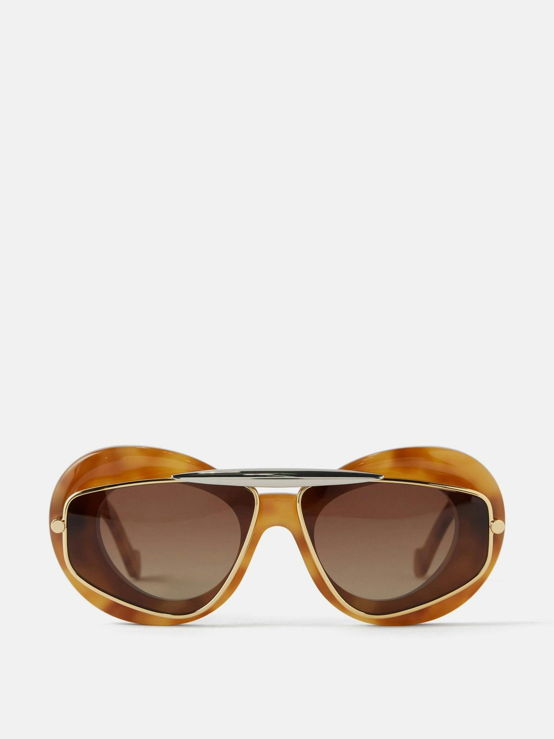 Double-frame round acetate sunglasses