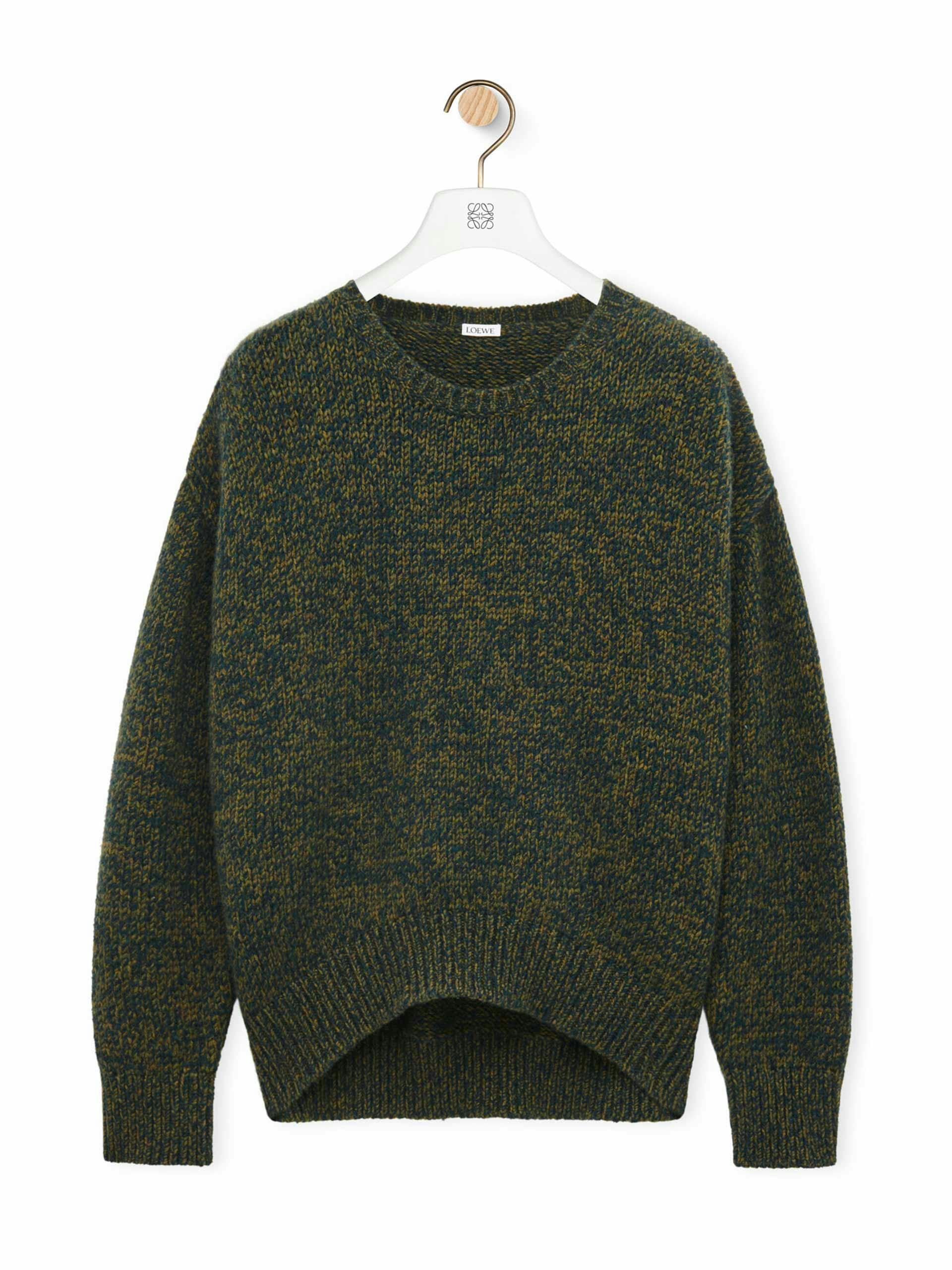 Double-neck marled-knit sweater