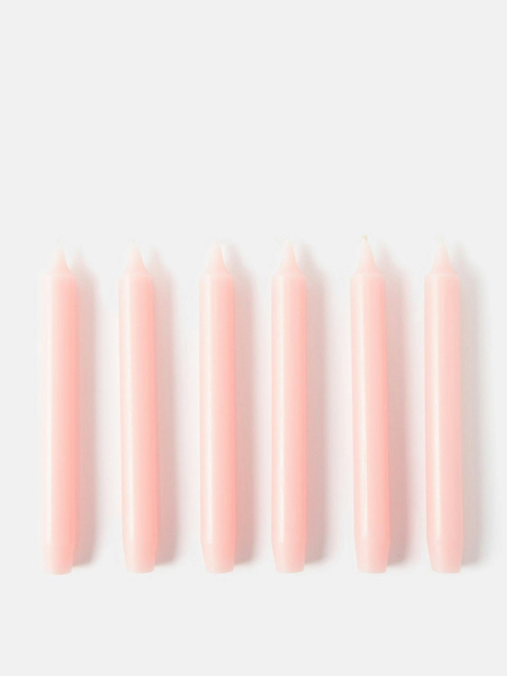 Pink tapered candles (set of 6)