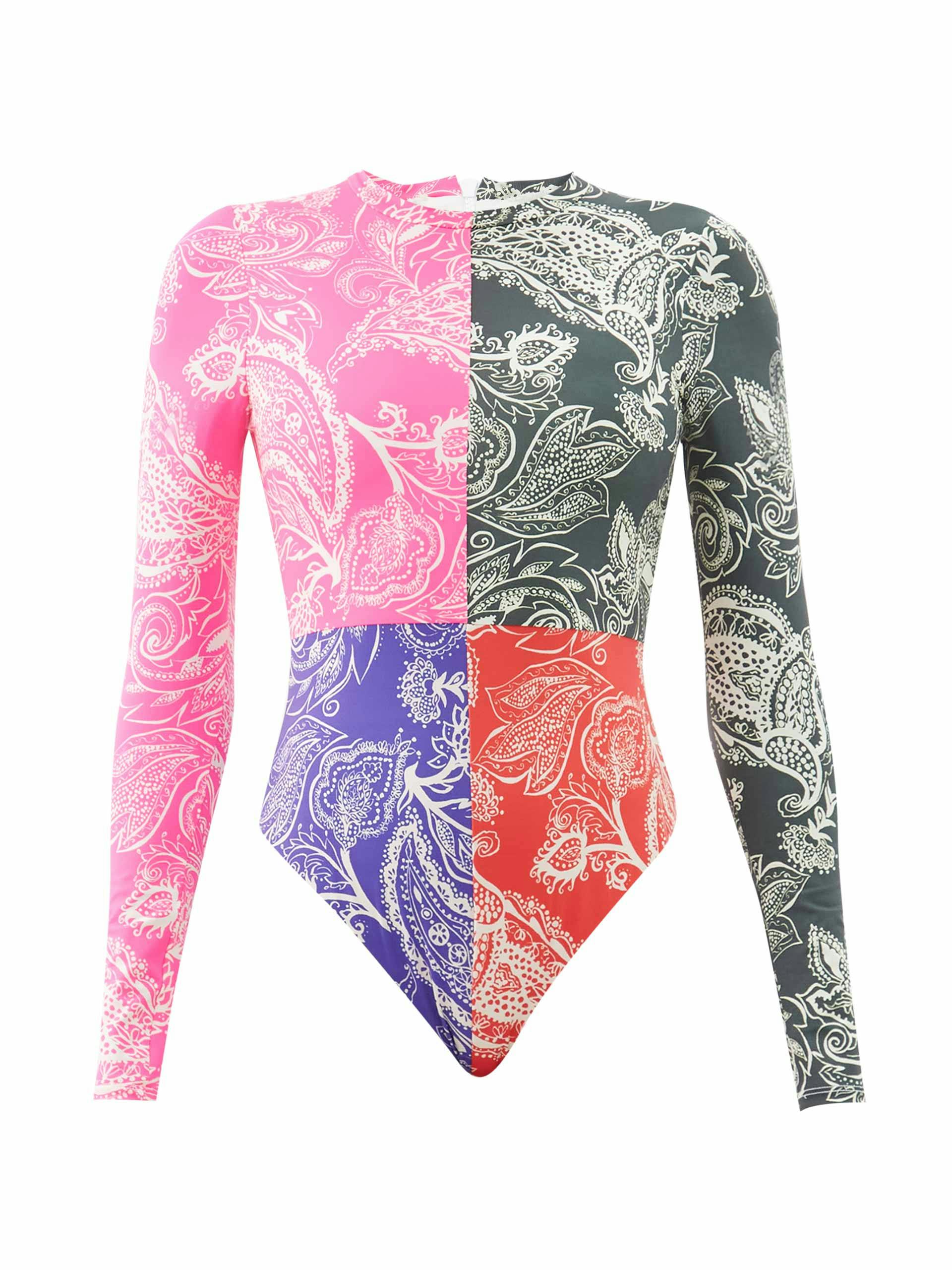 Multicolour paisley-print paddle suit