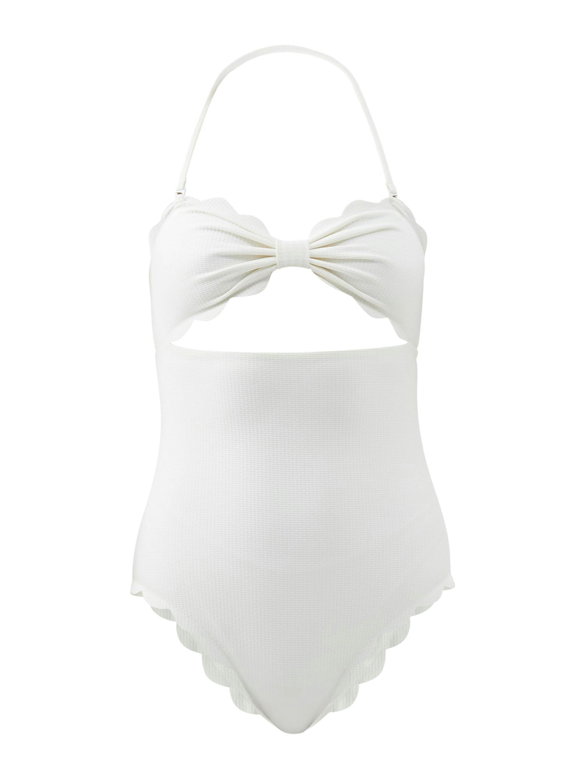 Scalloped cut out swimsuit