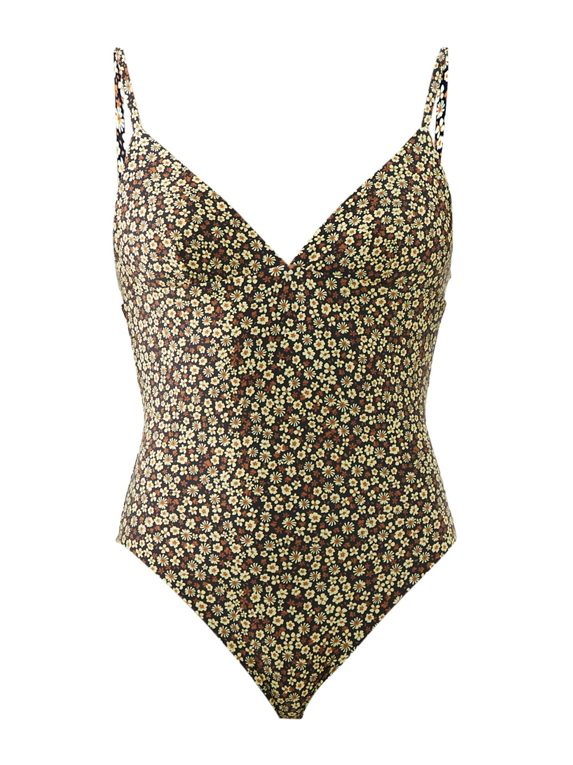 Brown floral swimsuit