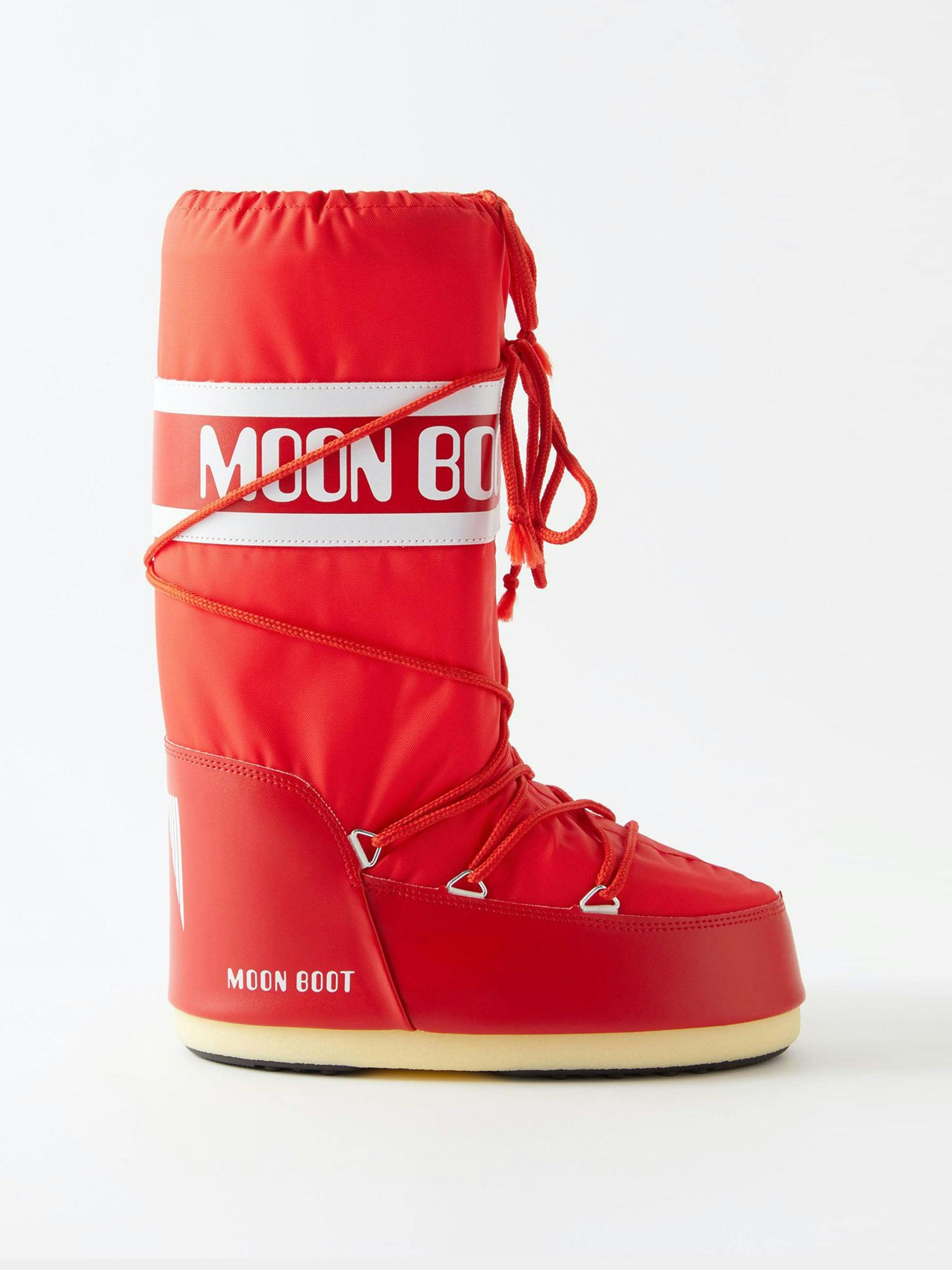 Red snow boots