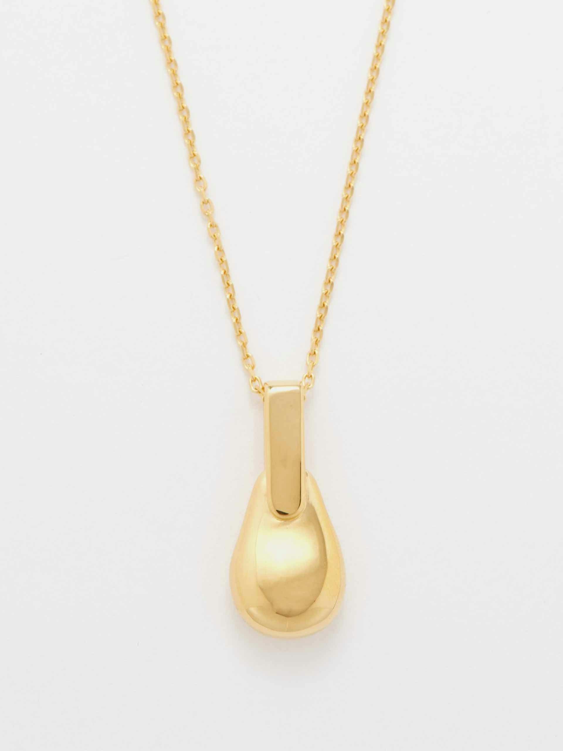 Gold pebble necklace