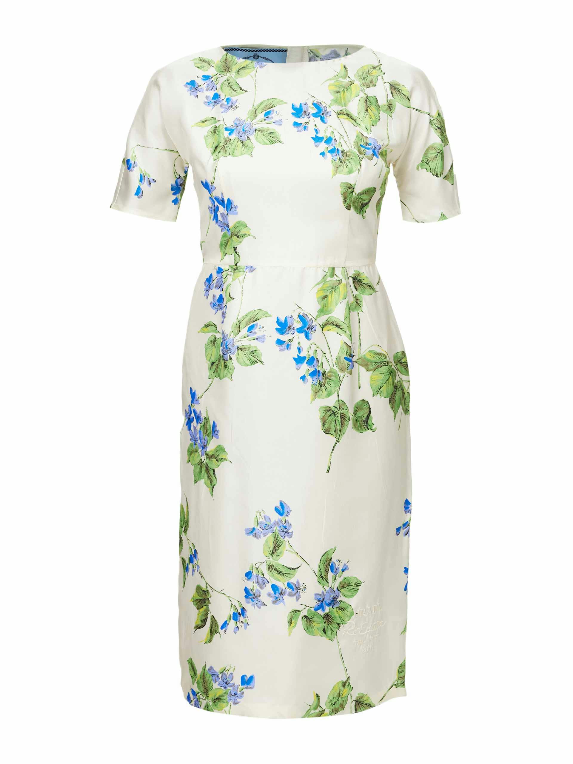 Floral-print silk midi dress