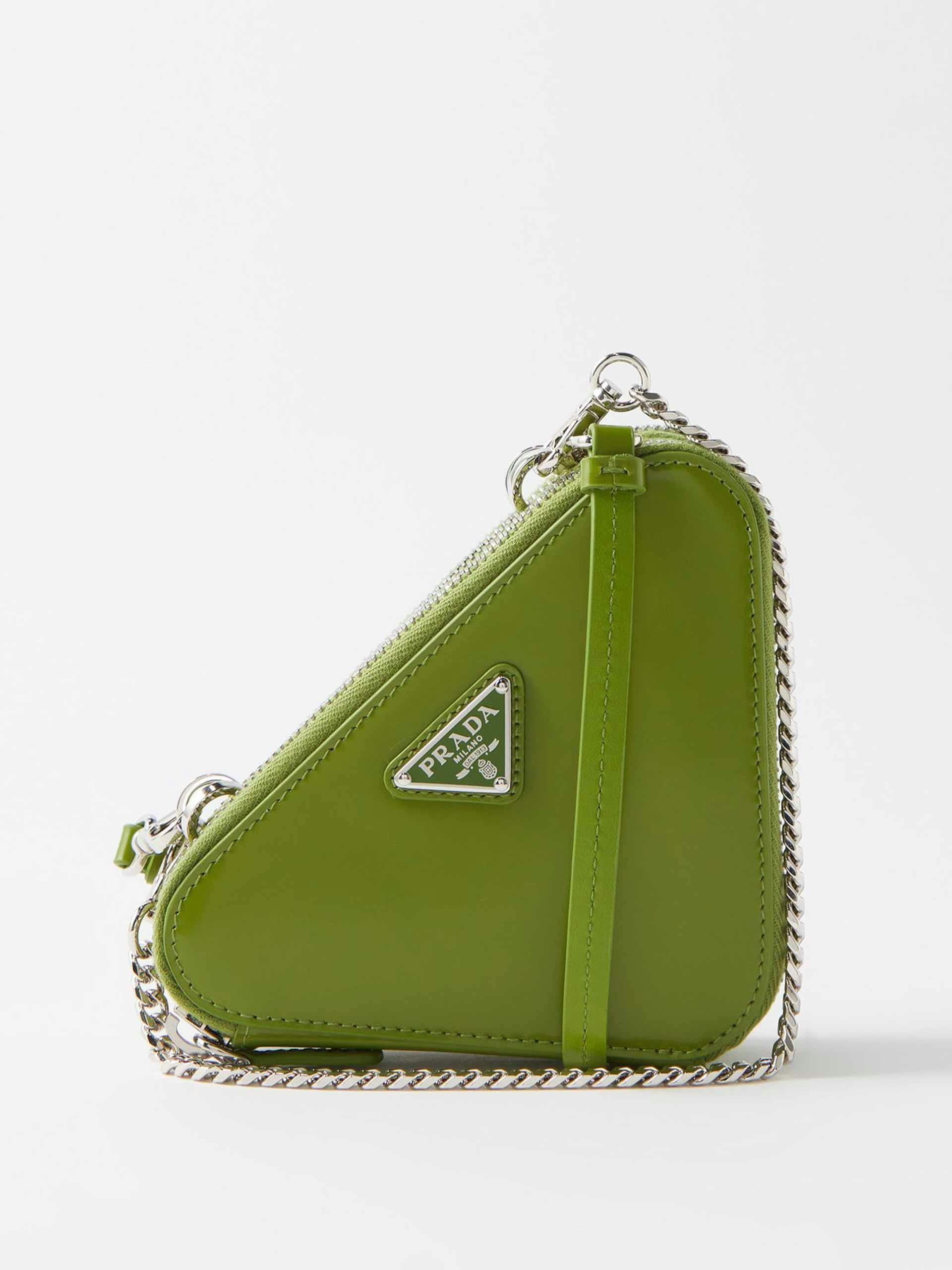 Triangle mini leather cross-body bag
