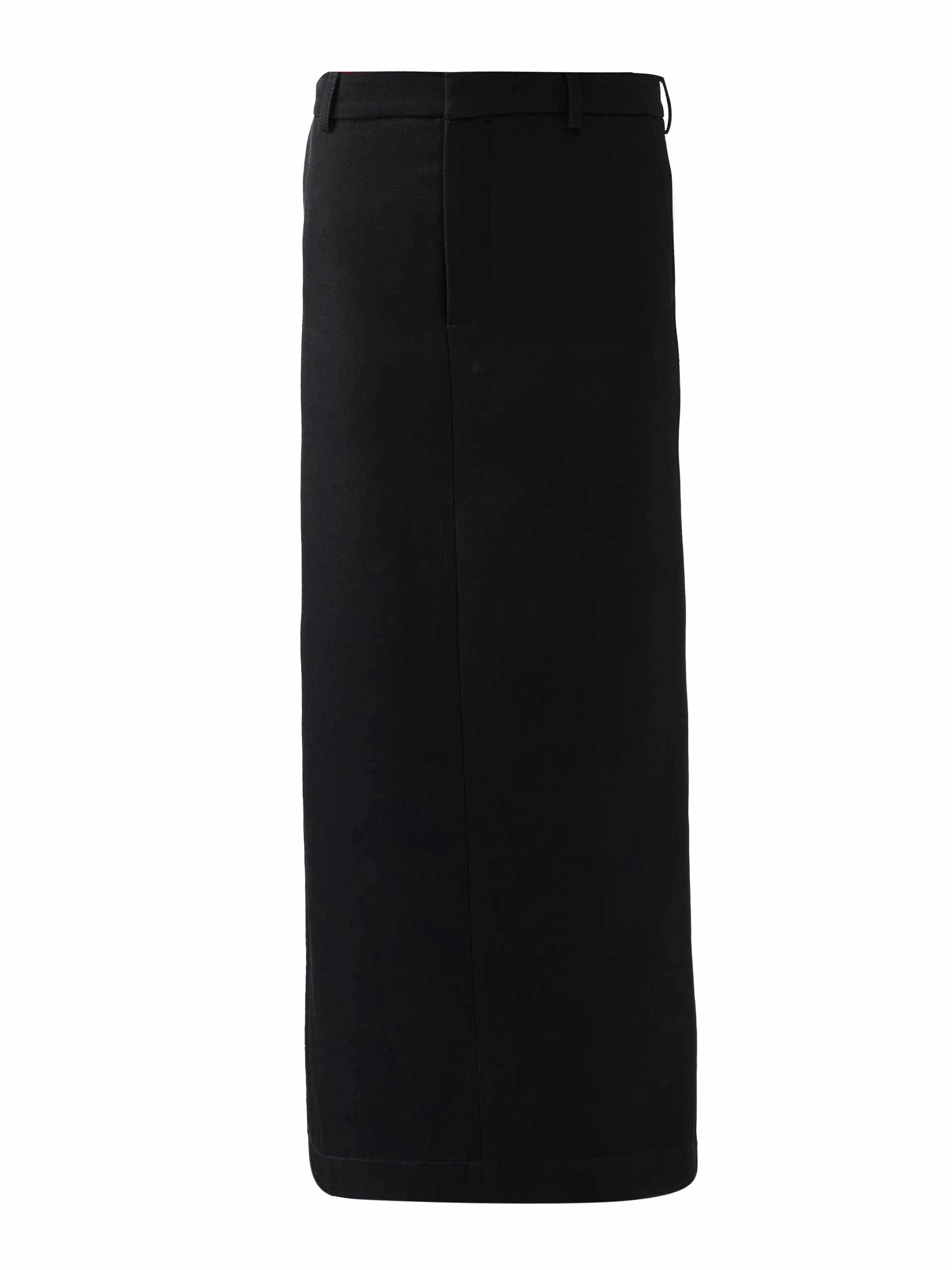 Black twill maxi skirt