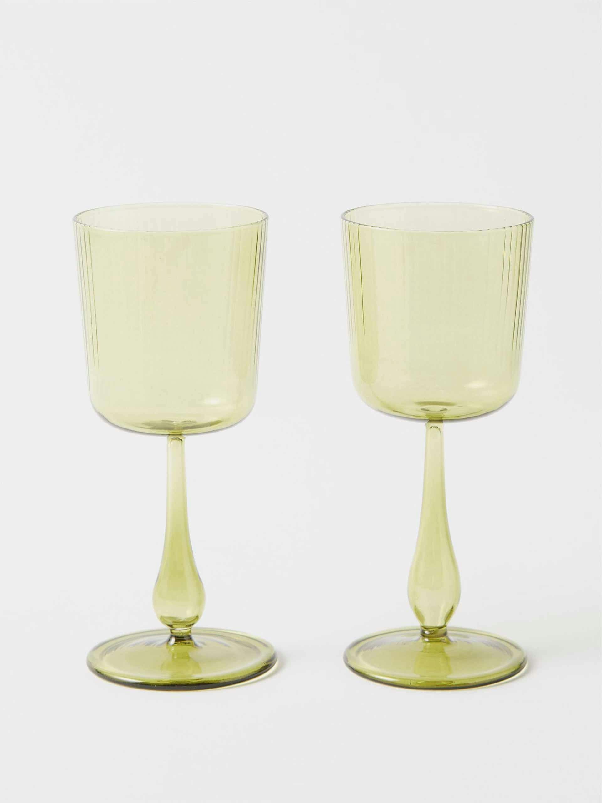 Ridged wine glasses ( set of 2 )