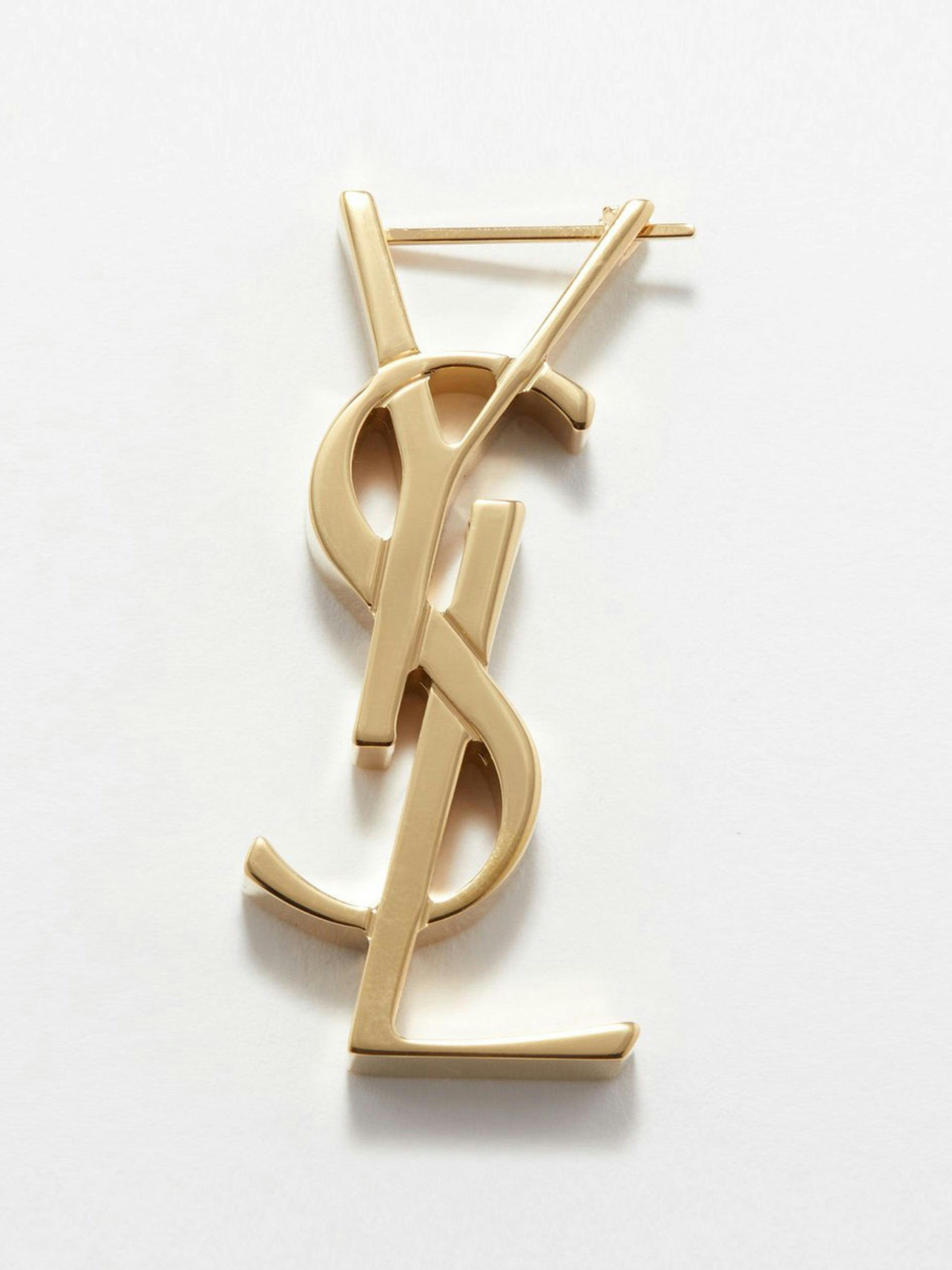 YSL-logo metal single earring