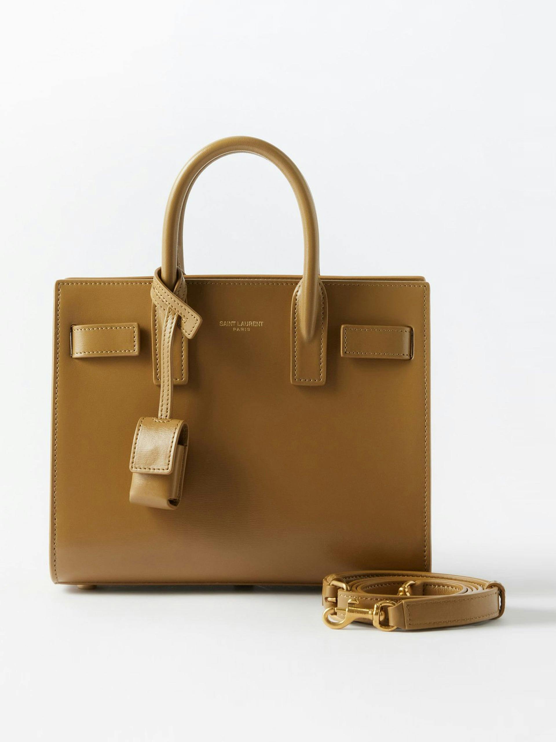 Sac De Jour nano leather handbag in Tan
