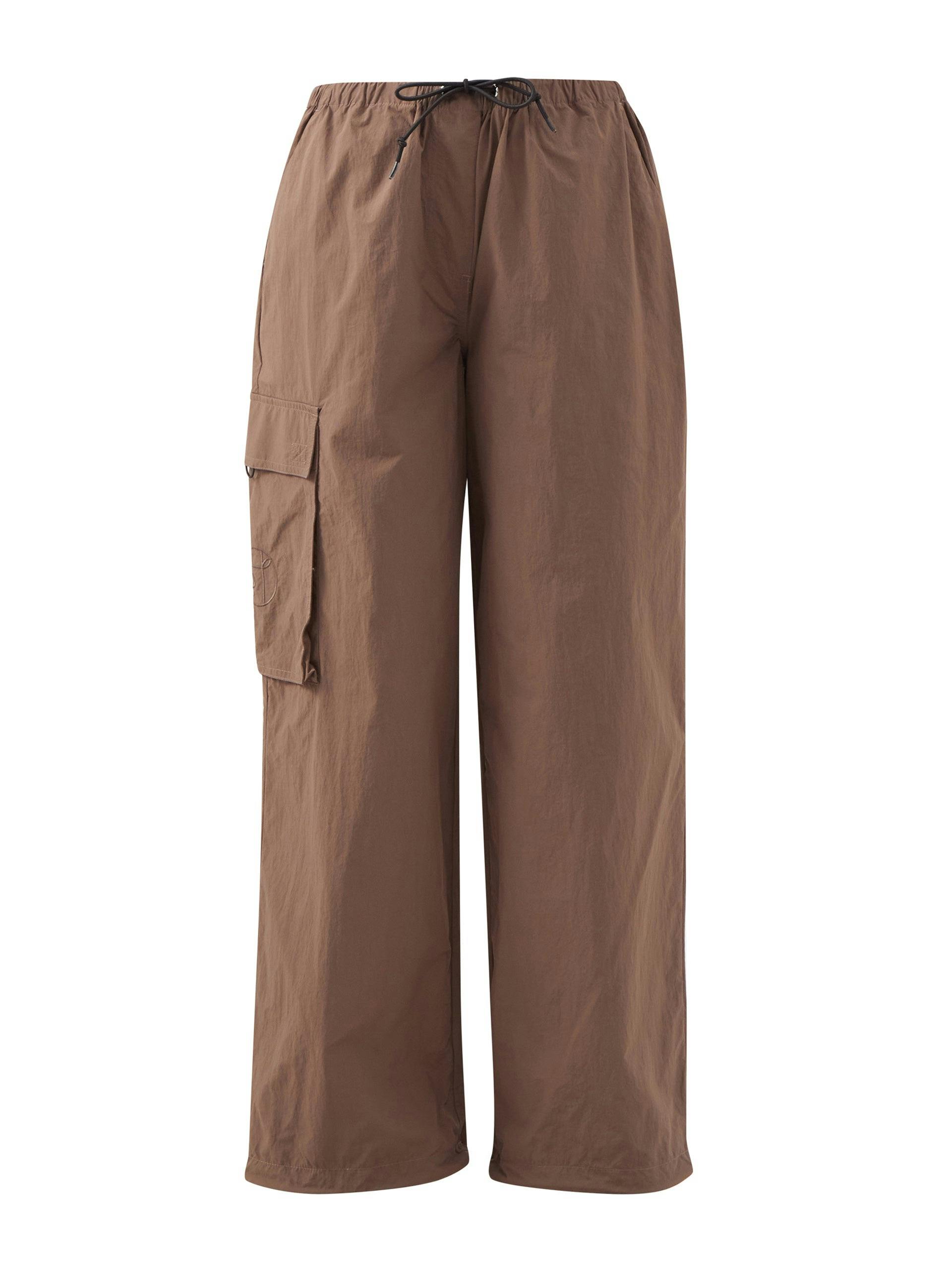 Brown wide-leg cargo trousers