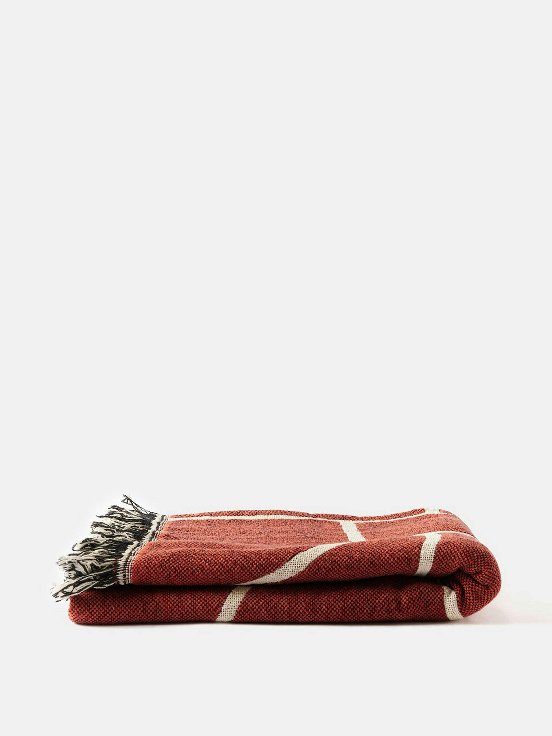 Rust Abstract cotton throw