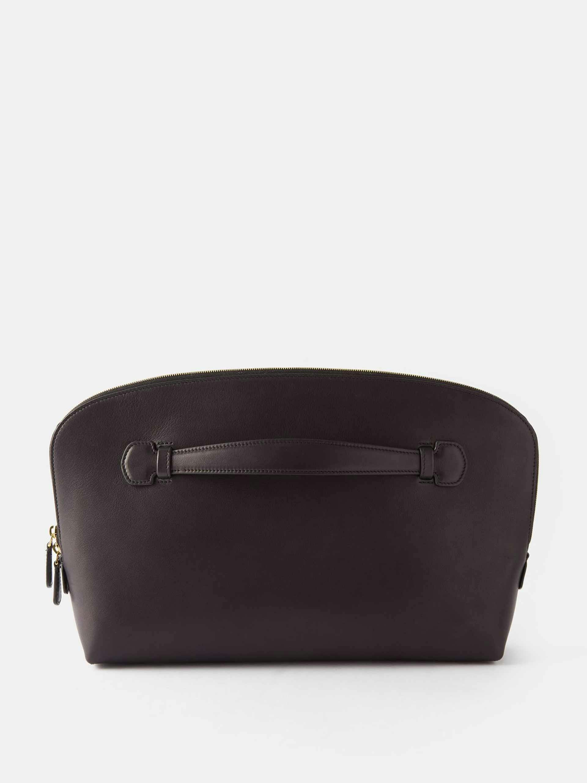 Grained leather clutch bag