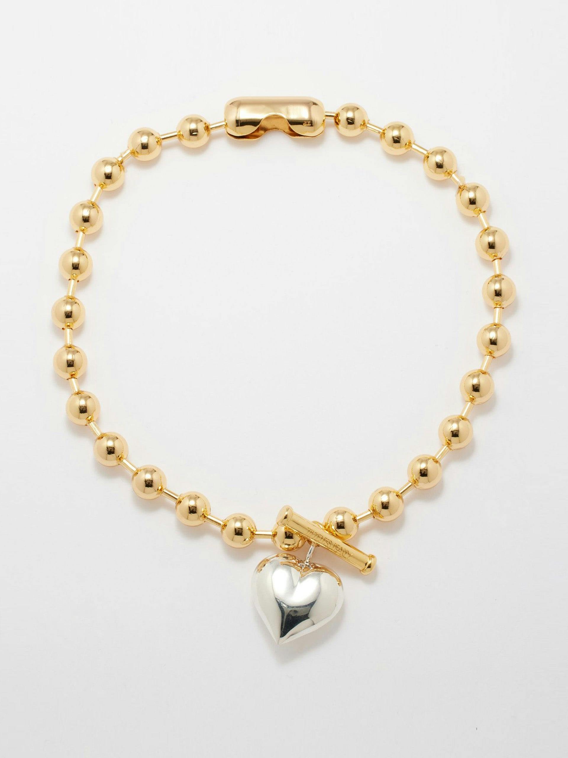 Puff Heart gold-plated necklace