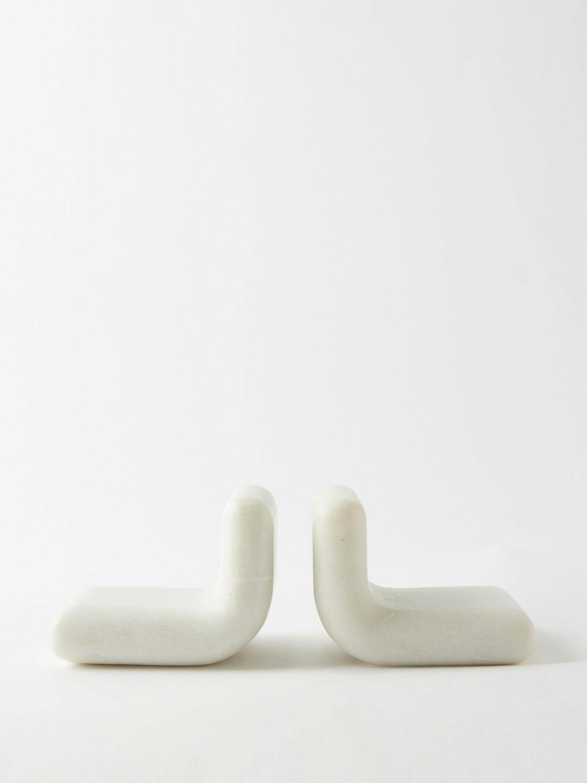 Rock marble bookends
