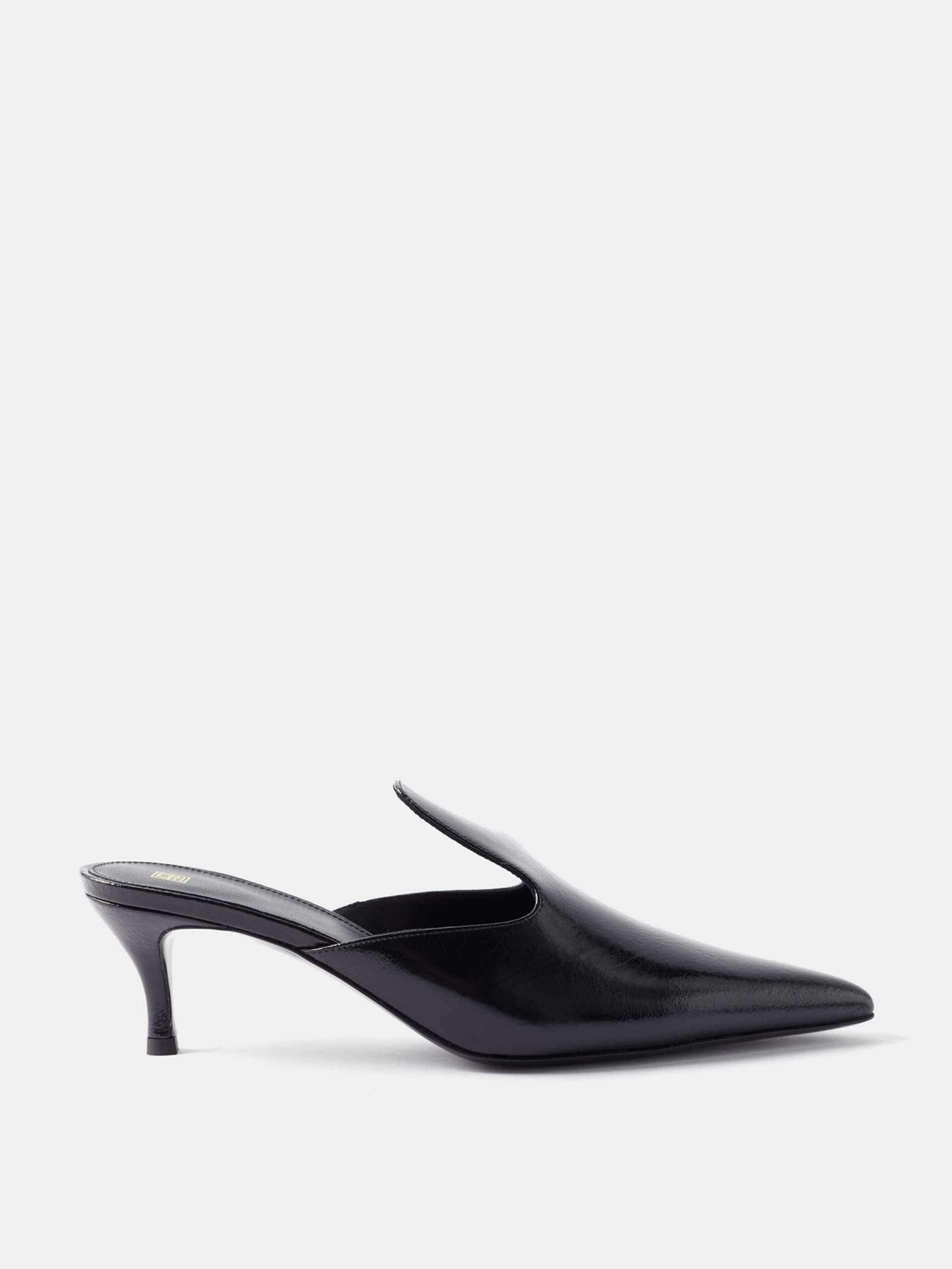 Patent leather mules