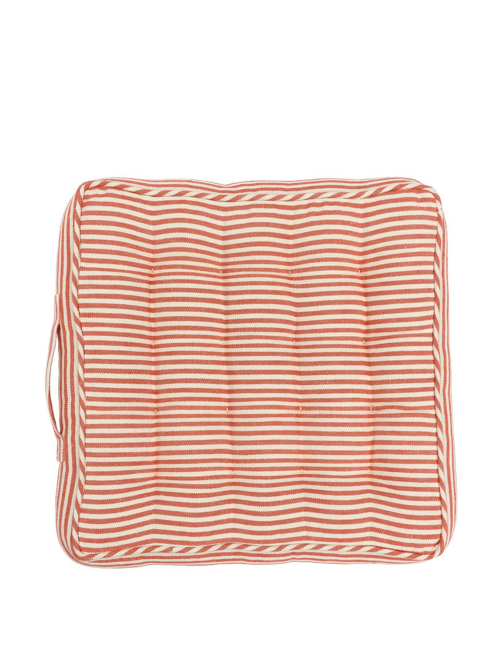 Rhubarb stripe linen chair cushion