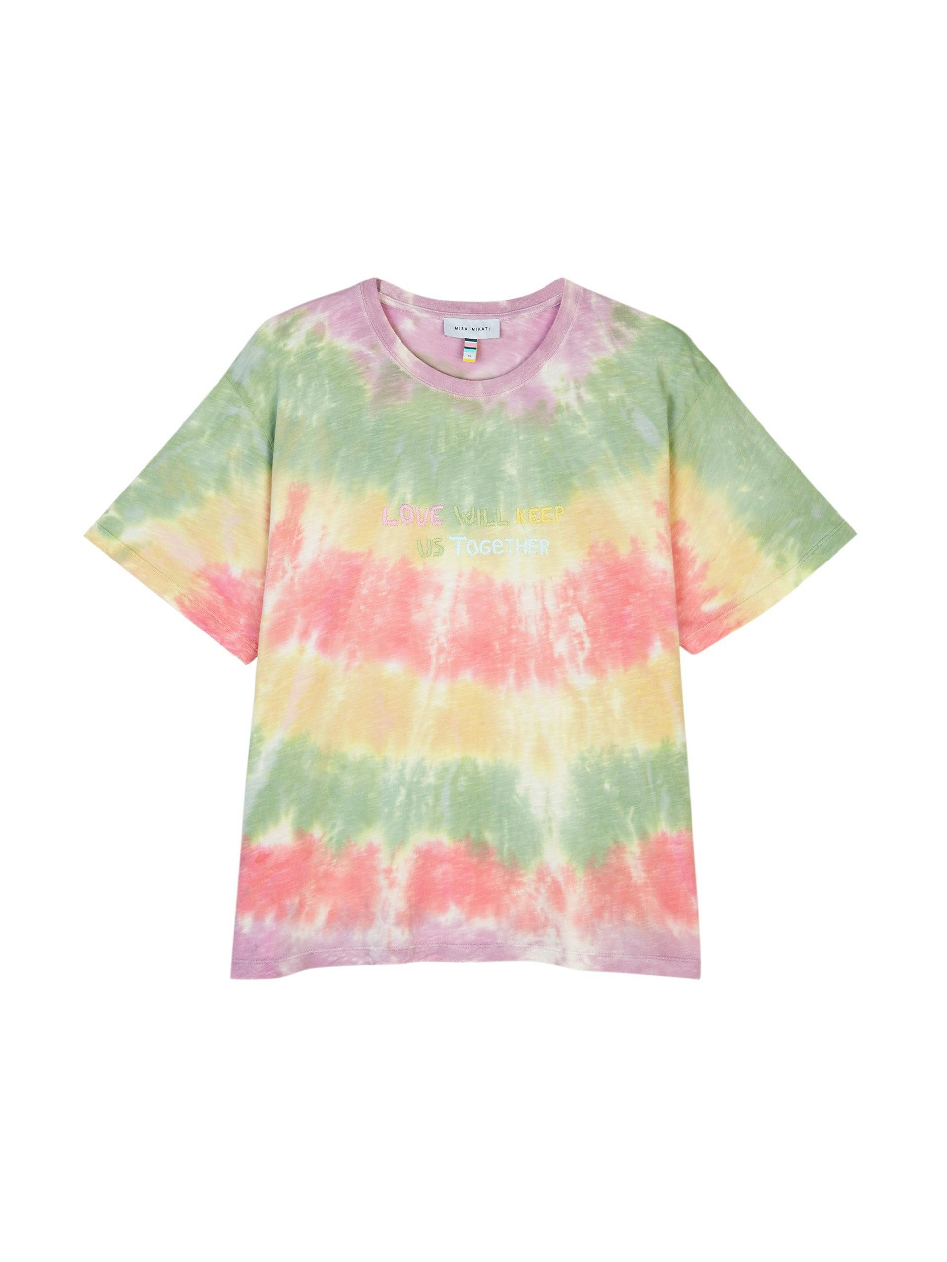 Embroidered tie-dye t-shirt